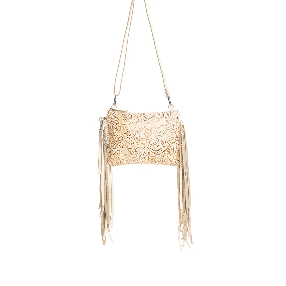 Fennington Leather Bag in Ivory & Gold