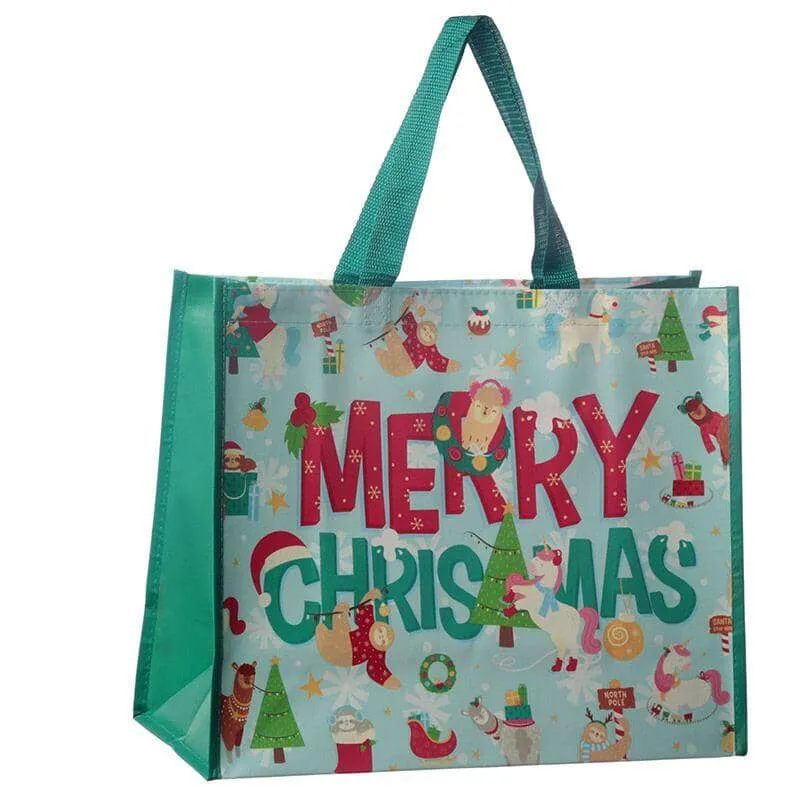 Festive Christmas Animals Shopping Bag Design Durable Reusable Shopping Bag