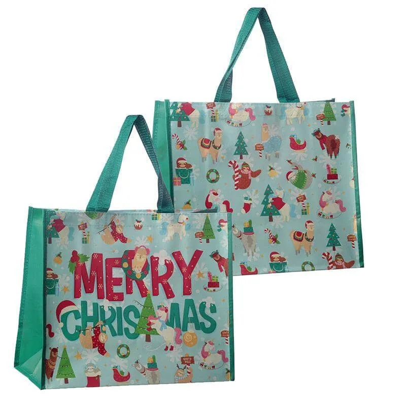 Festive Christmas Animals Shopping Bag Design Durable Reusable Shopping Bag