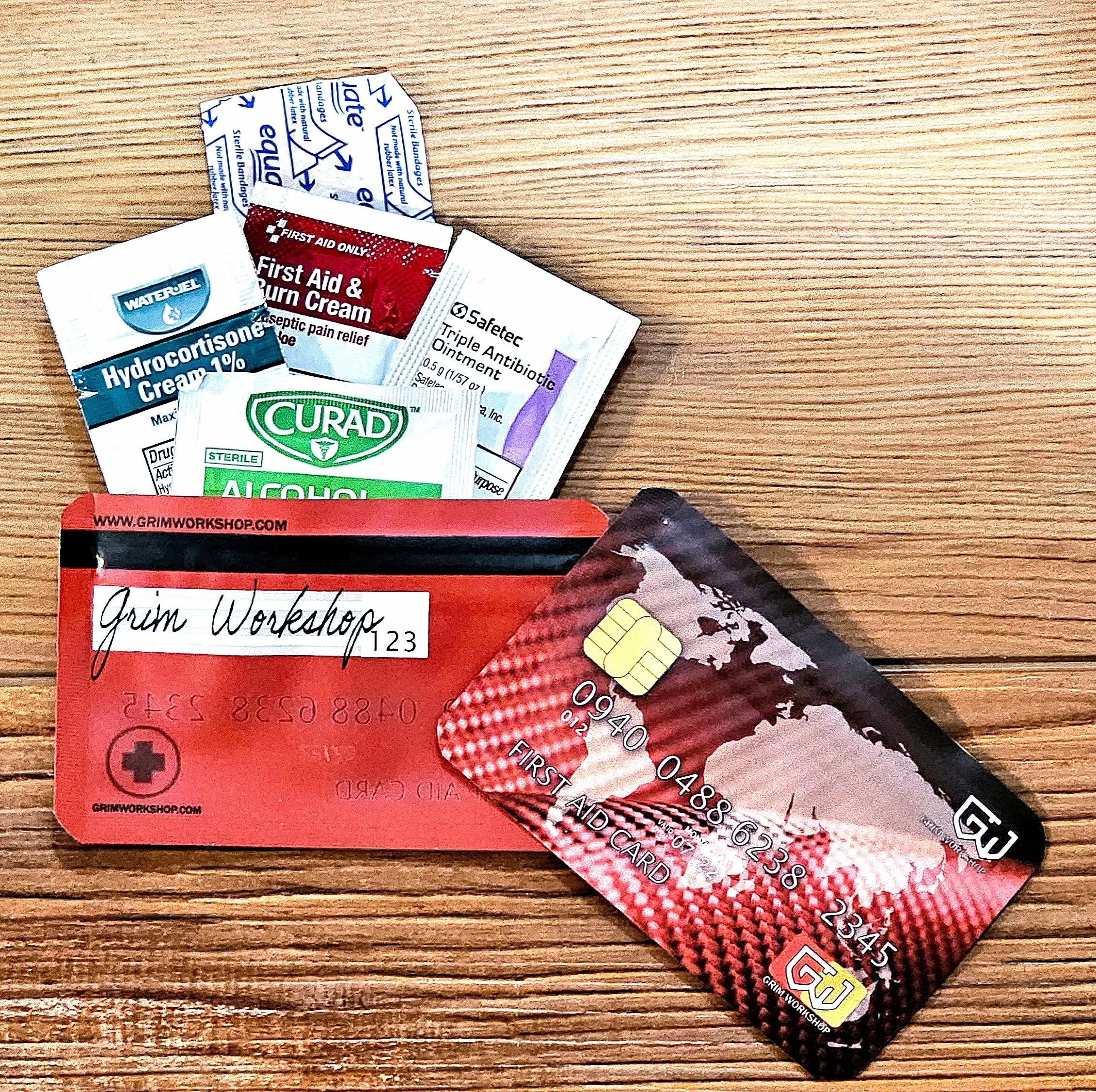 First Aid Stash Card: Credit Card Size Waterproof EDC Wallet Pouch