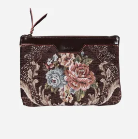 Floral Coffee Wristlet Clutch