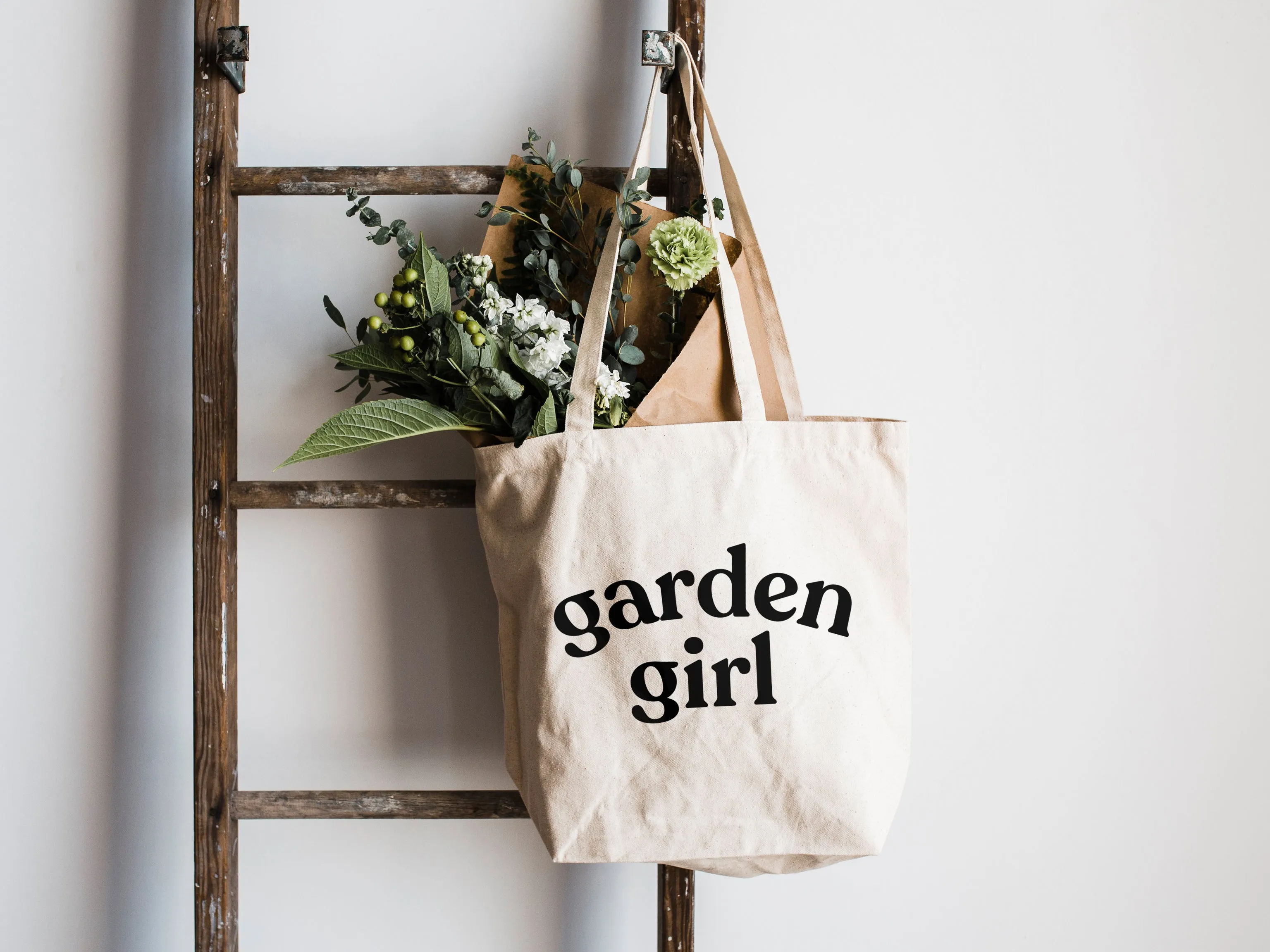 Garden Girl Canvas Tote Bag