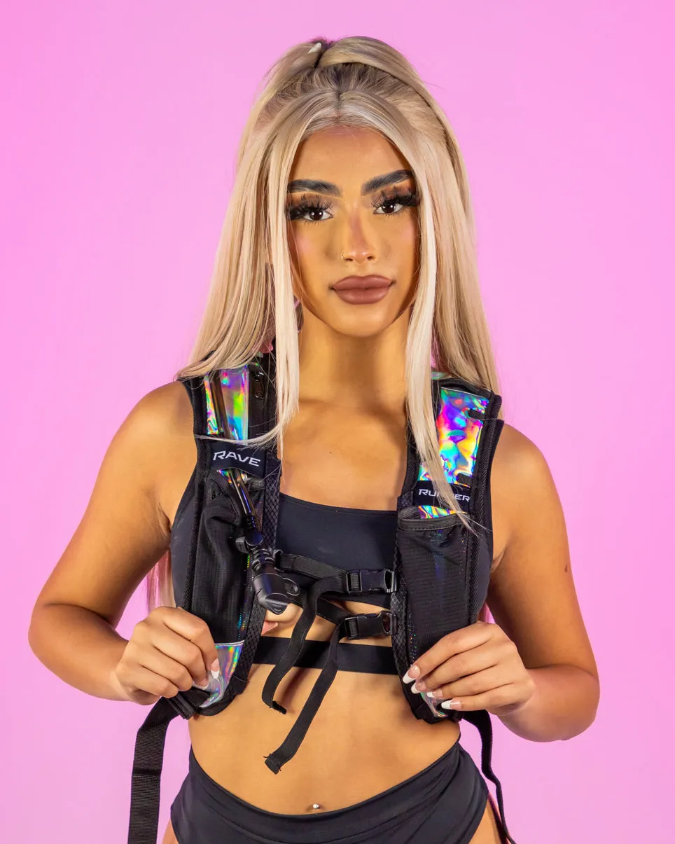 Gen Z Holographic Silver Hydration Backpack