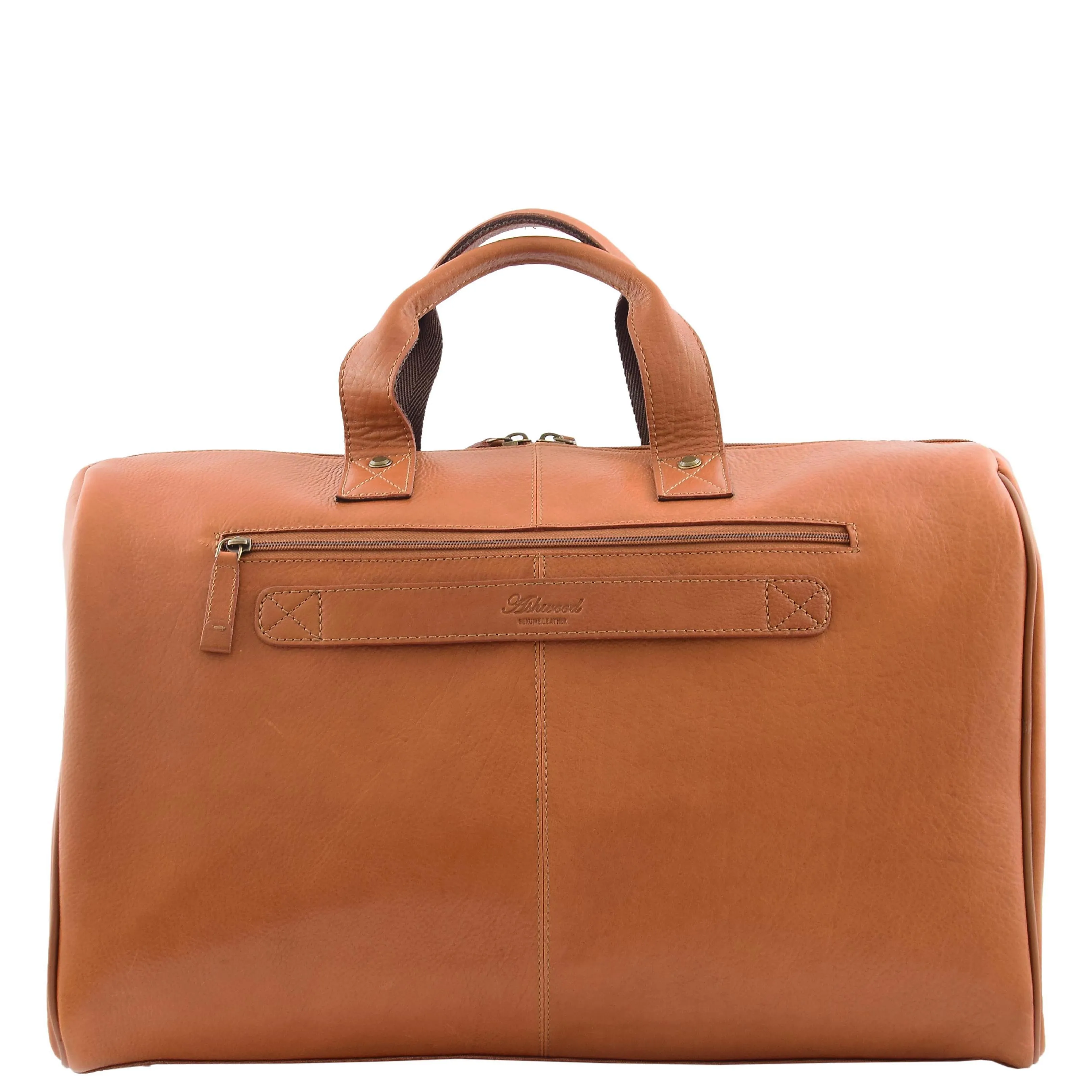 Genuine Leather Holdall Weekend Gym Business Travel Duffle Bag Ohio Tan