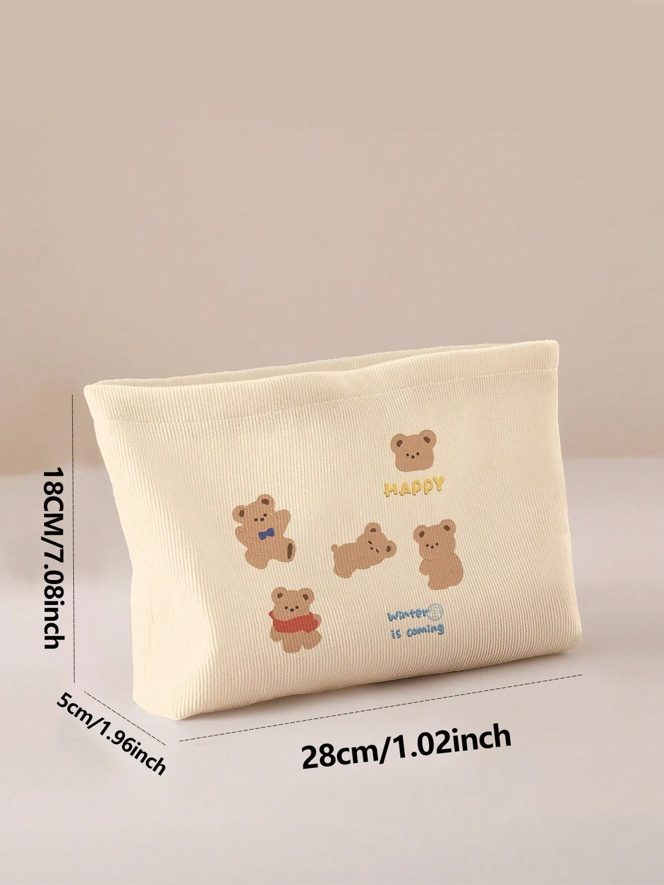 Happy Bear Makeup Bag Cosmetic Organizer Toiletries Bag Makeup Organizer Zip