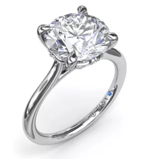 Hidden Halo Diamond Engagement Ring