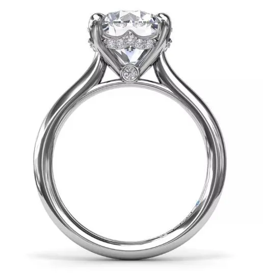 Hidden Halo Diamond Engagement Ring