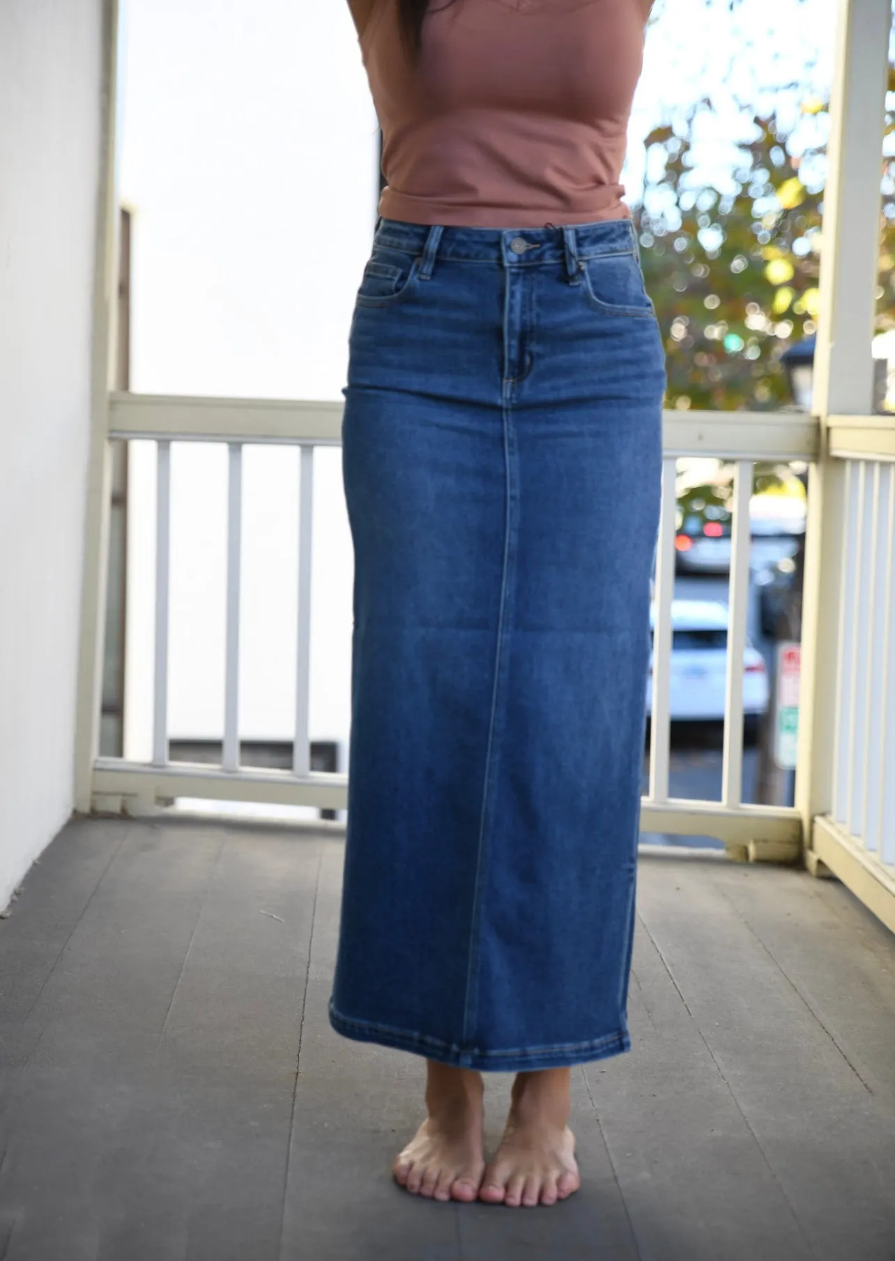 Hidden Peyton Denim Skirt - Medium Wash