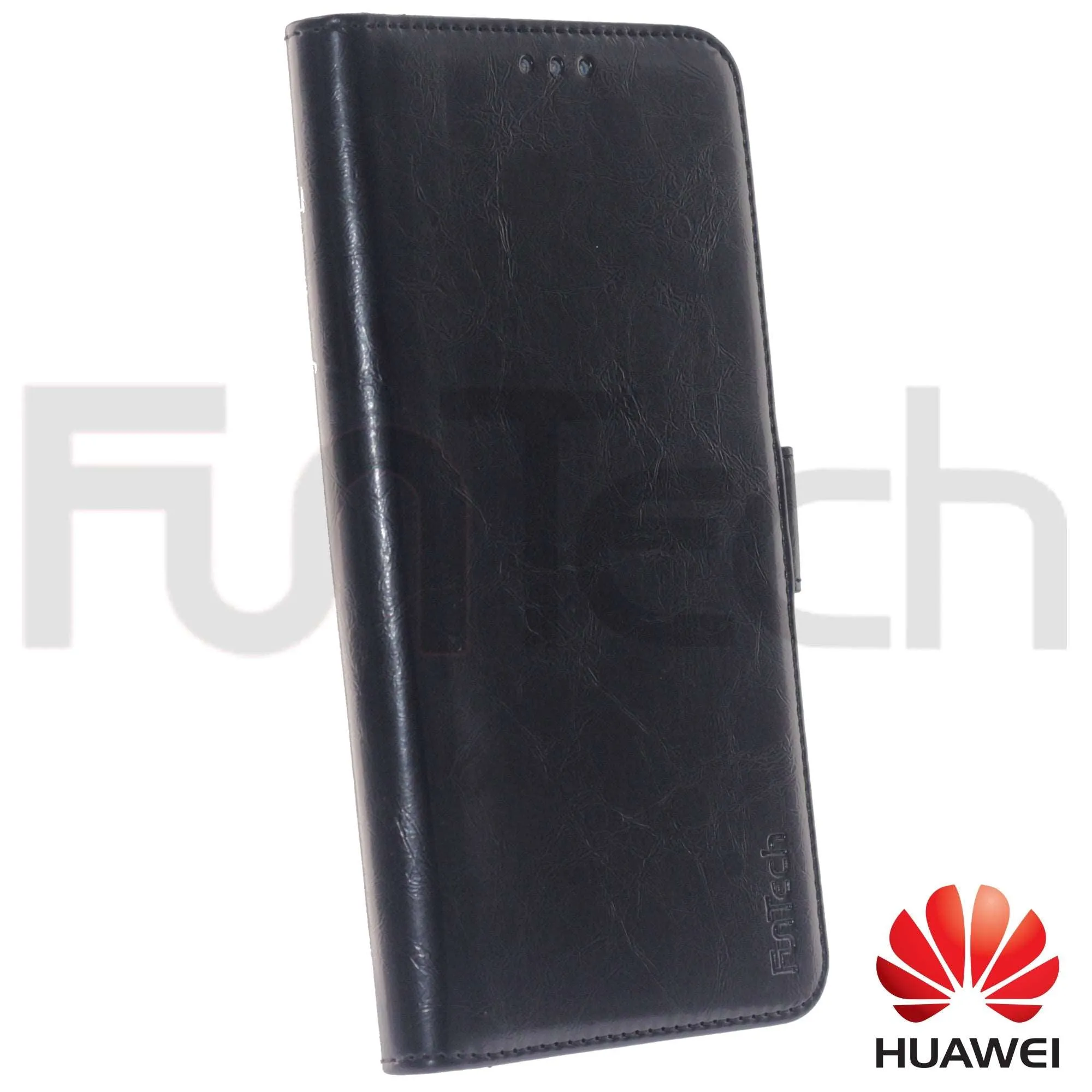 Huawei Mate 20 Pro, Leather Wallet Case, Color Black,