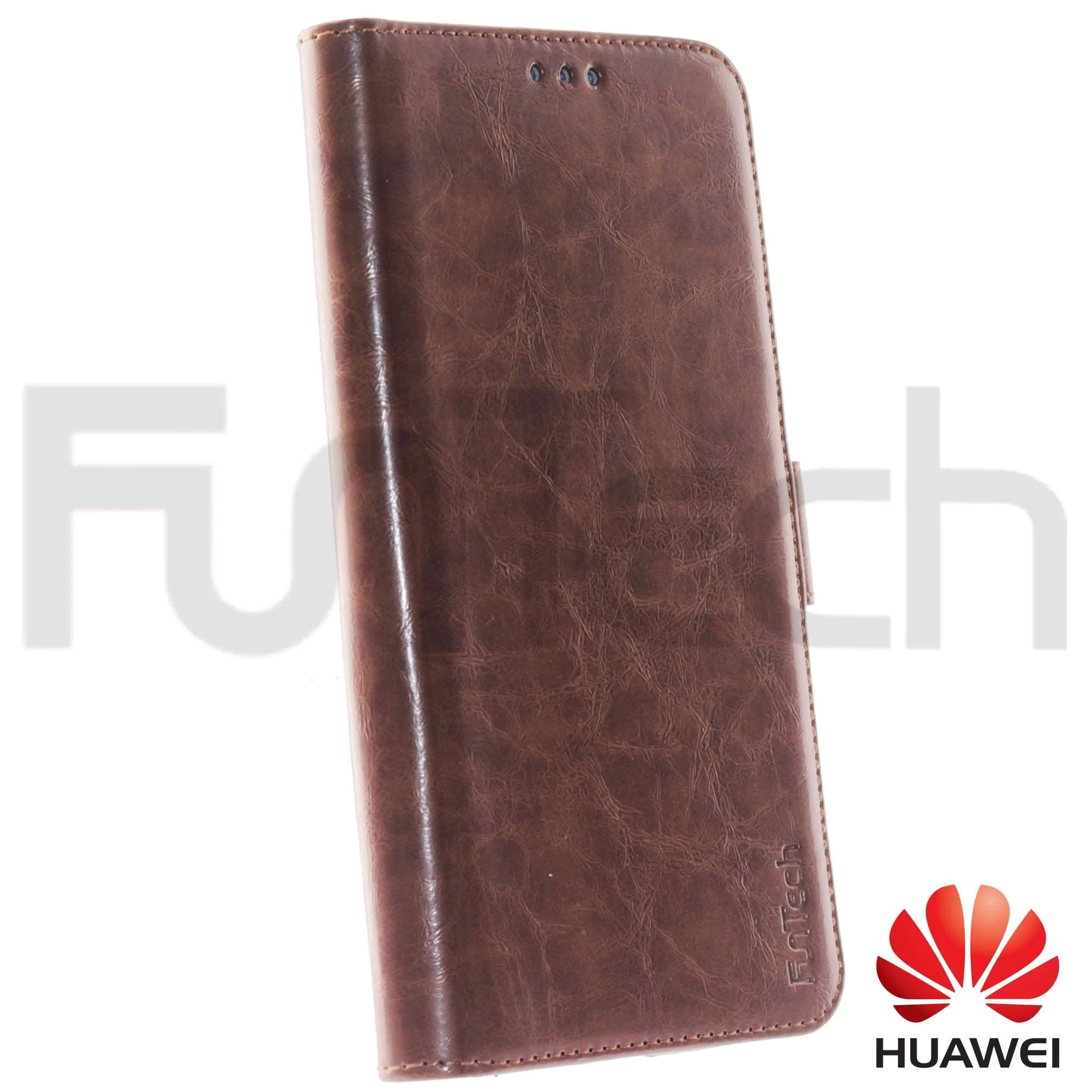 Huawei Mate 20 Pro, Leather Wallet Case, Color Brown,