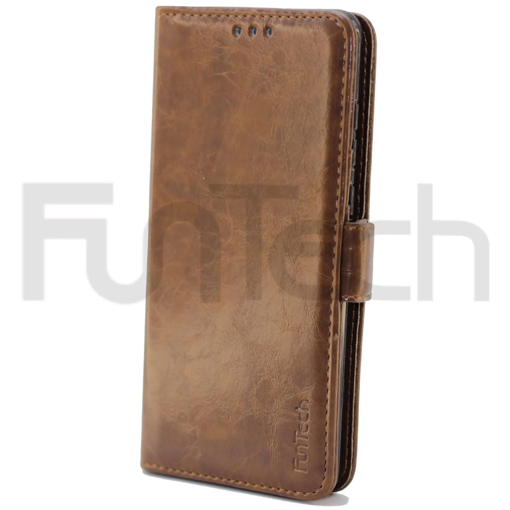 Huawei P30, Leather Wallet Case, Color brown,