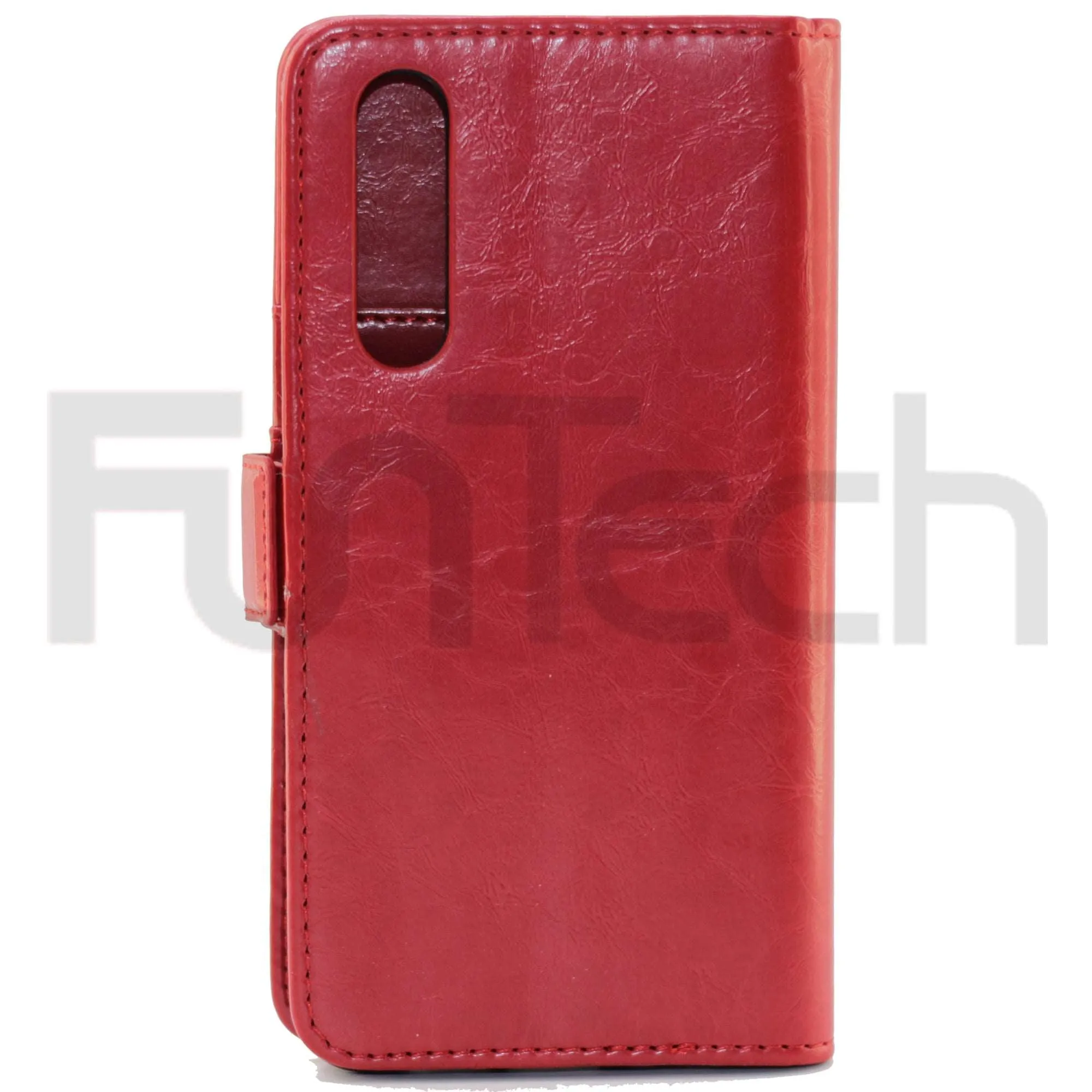 Huawei P30, Leather Wallet Case, Color Red,