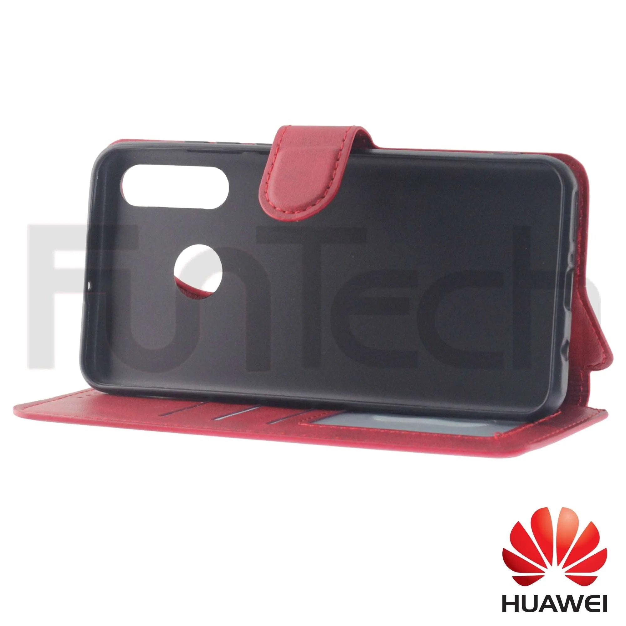 Huawei, P30 Lite, Leather Wallet Case, Color Red.