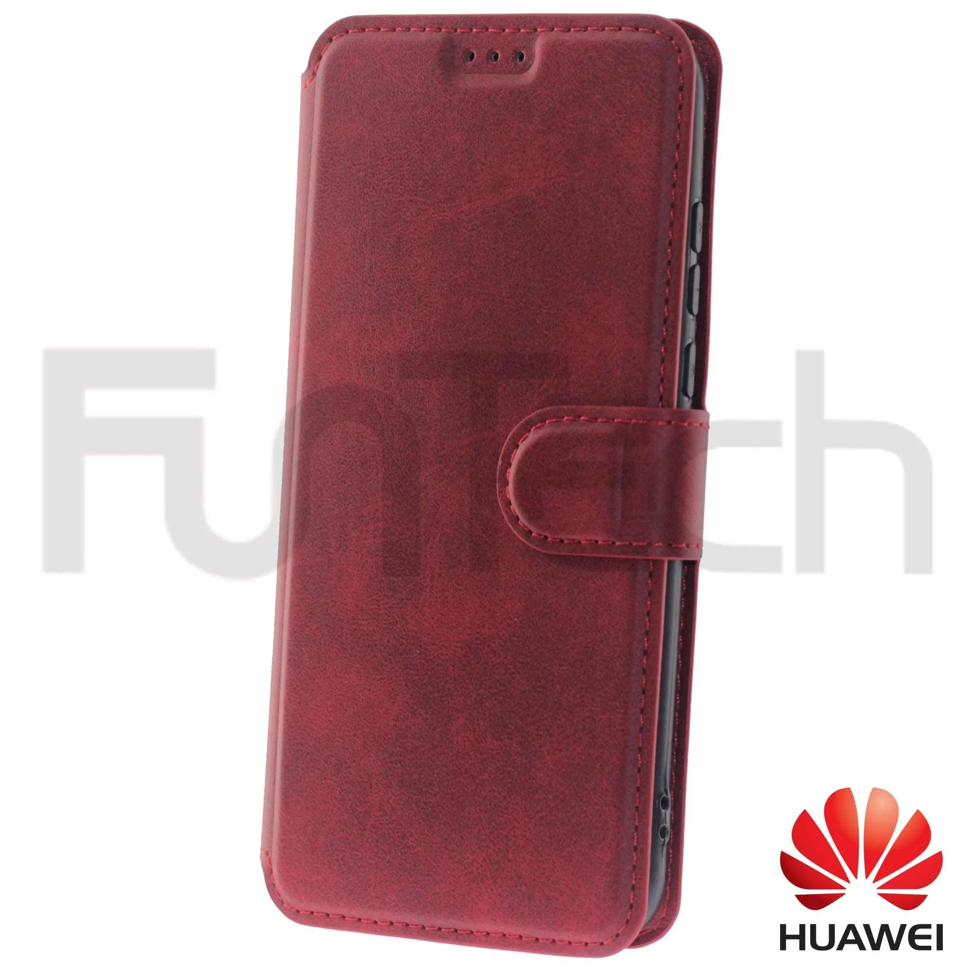 Huawei, P30 Lite, Leather Wallet Case, Color Red.