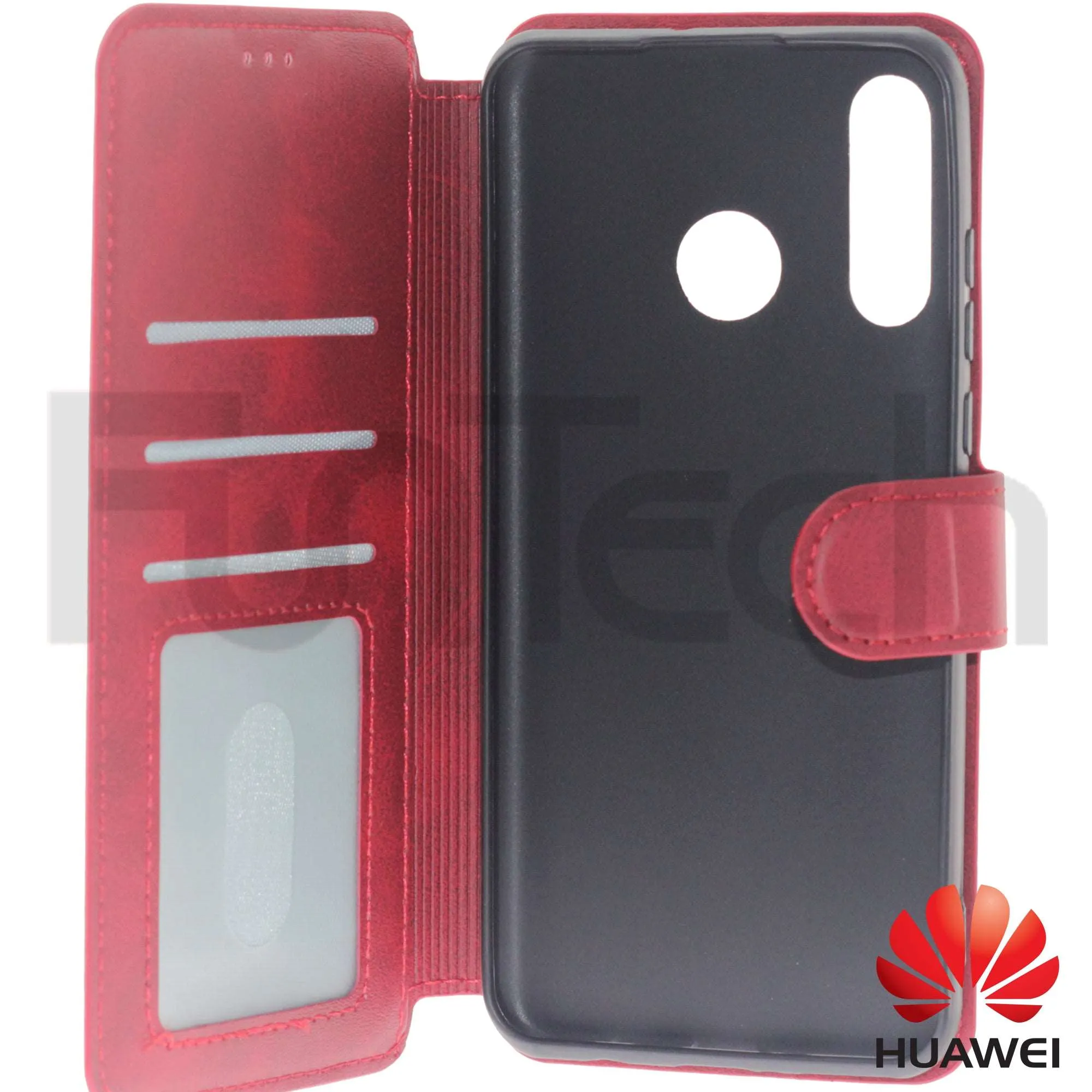 Huawei, P30 Lite, Leather Wallet Case, Color Red.