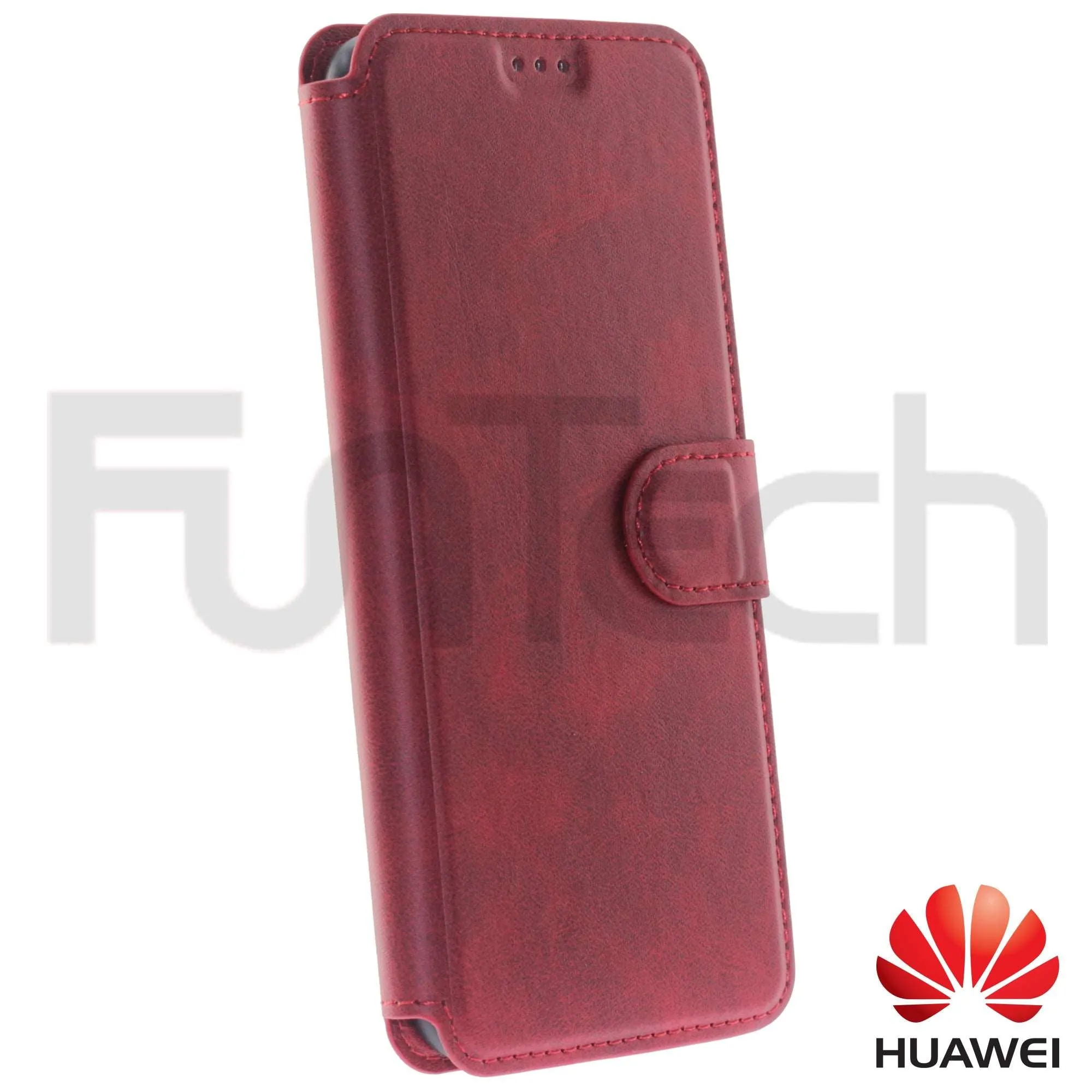 Huawei, P30 Lite, Leather Wallet Case, Color Red.