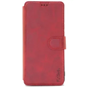 Huawei P30 Pro, Leather Wallet Case, Color Red,