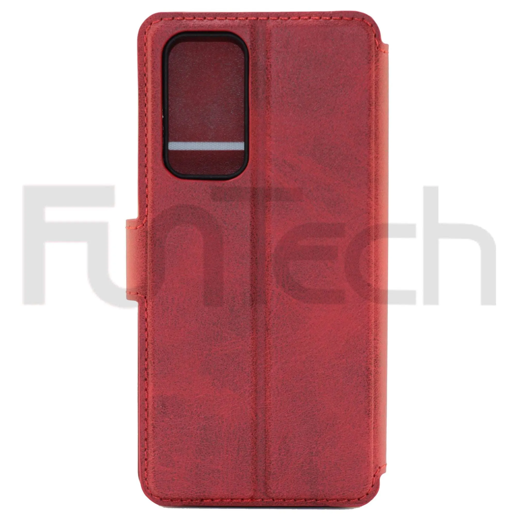 Huawei P40, Leather Wallet Case, Color Red,