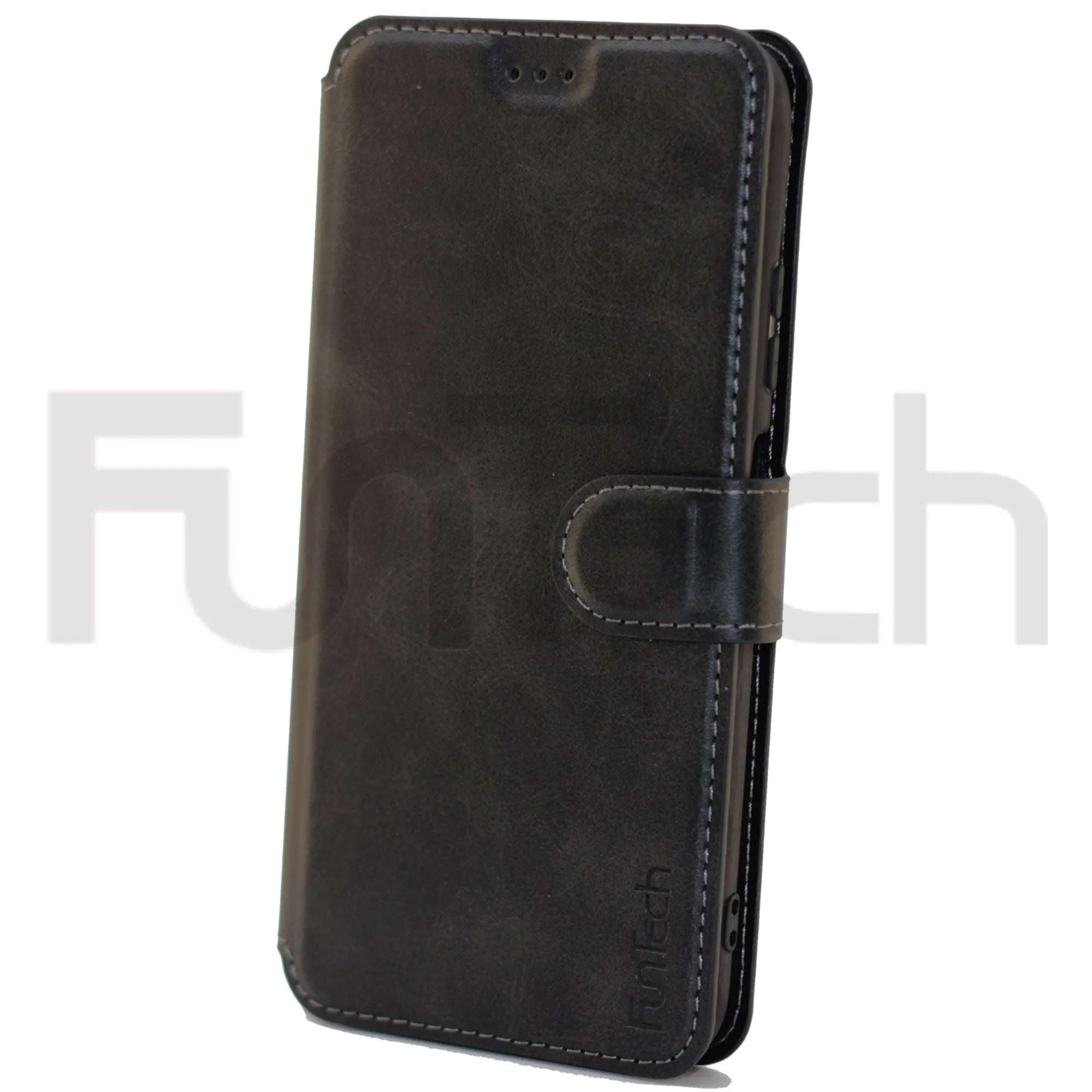 Huawei P40 Lite, Leather Wallet Case, Color Black, (Case suitable for model Nova 6 SE / Nova 7)