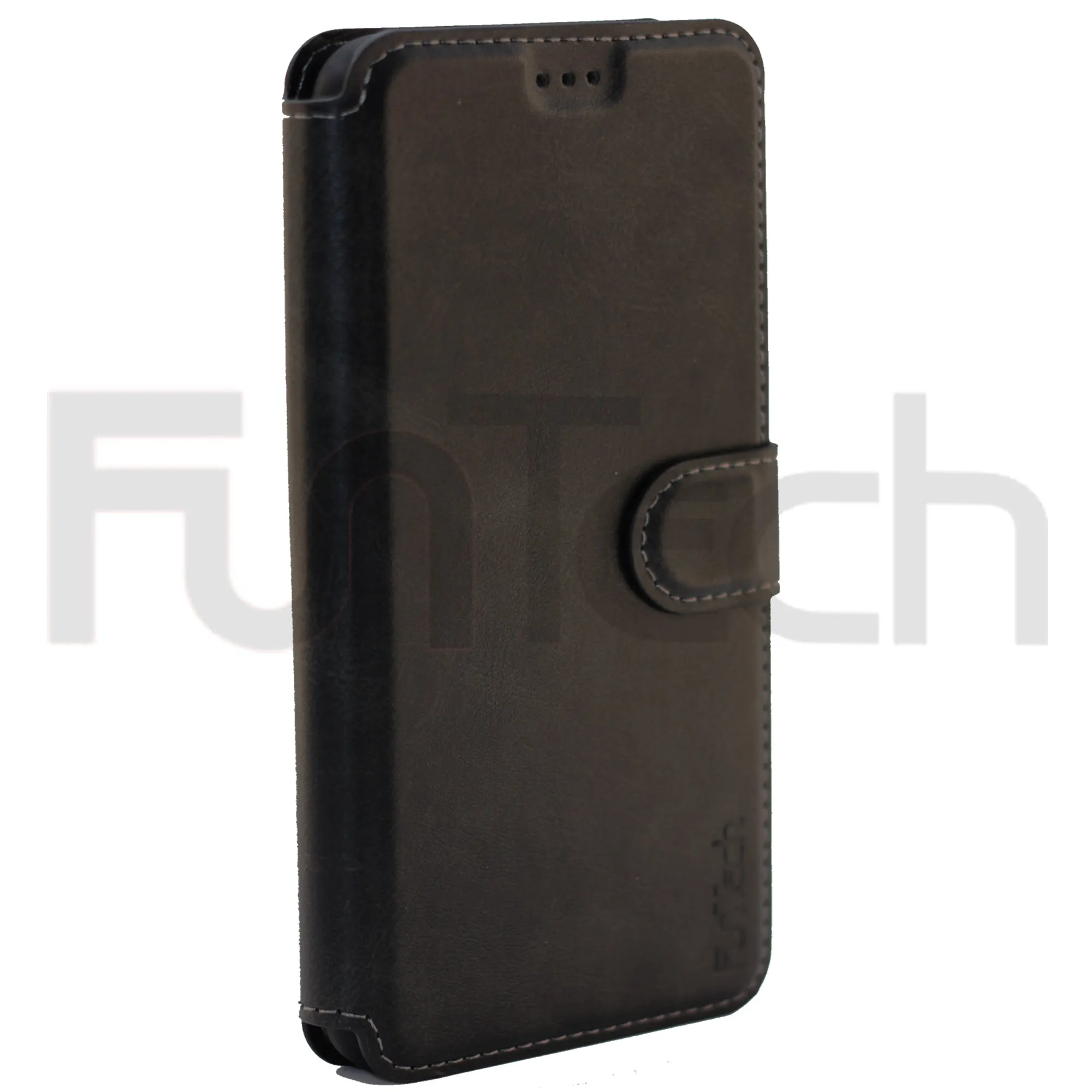 Huawei P40 Lite, Leather Wallet Case, Color Black, (Case suitable for model Nova 6 SE / Nova 7)