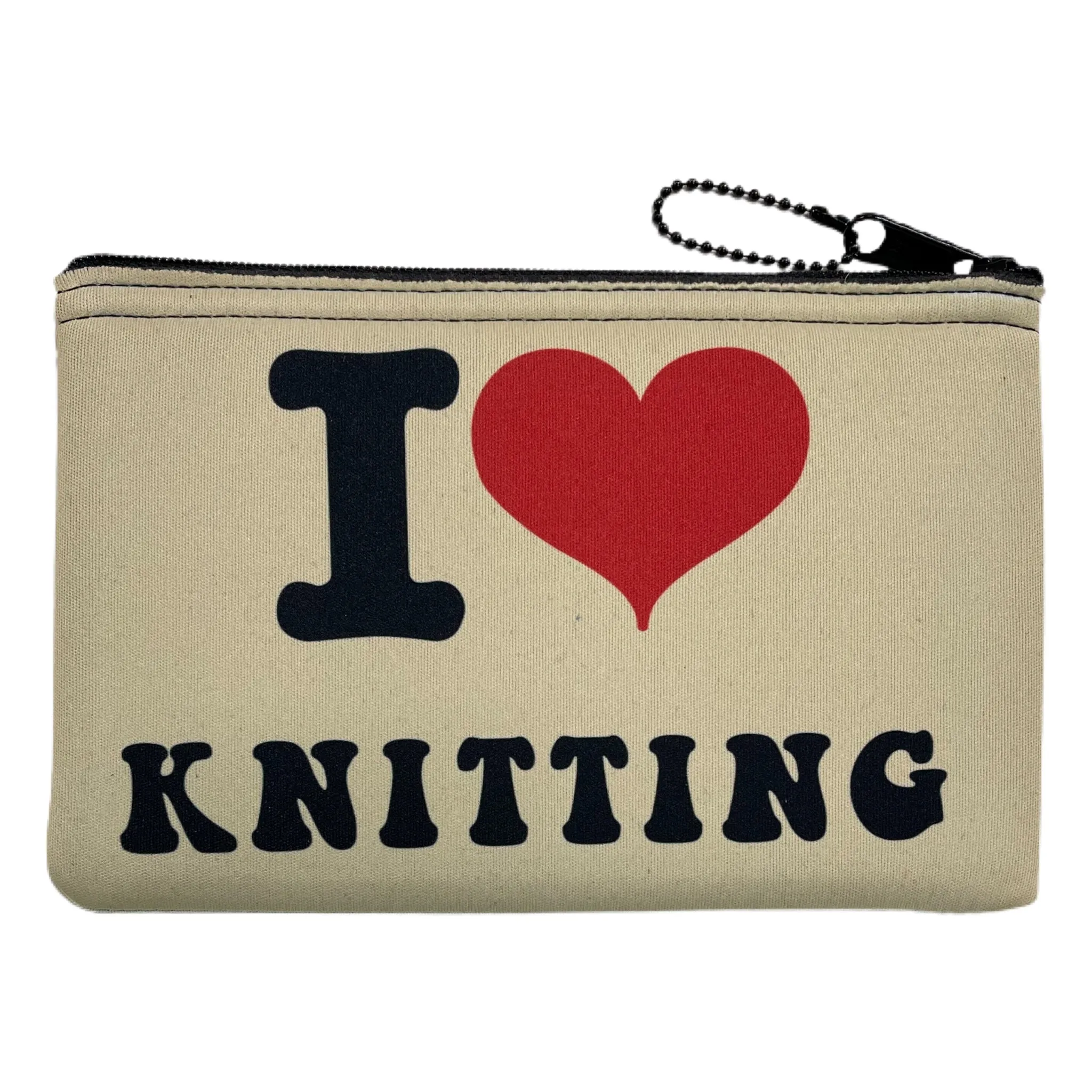 I LOVE KNITTING Notions Zipper Case 5"x8"