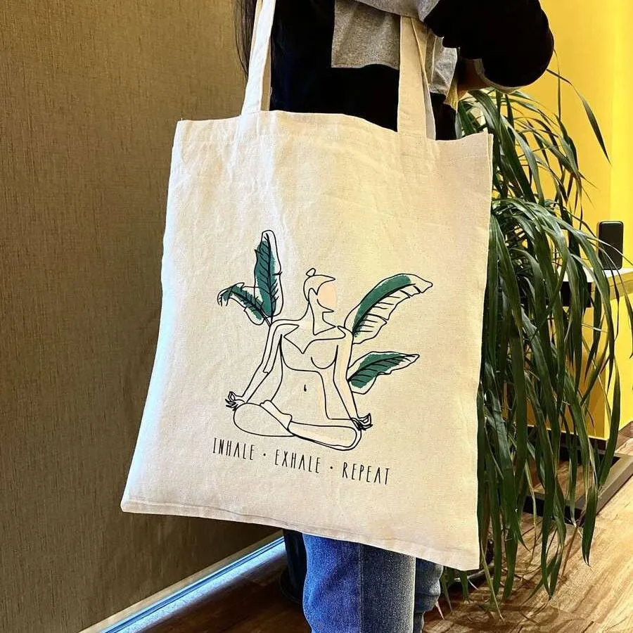 Inhale Exhale - 100% Cotton Canvas Tote Bag