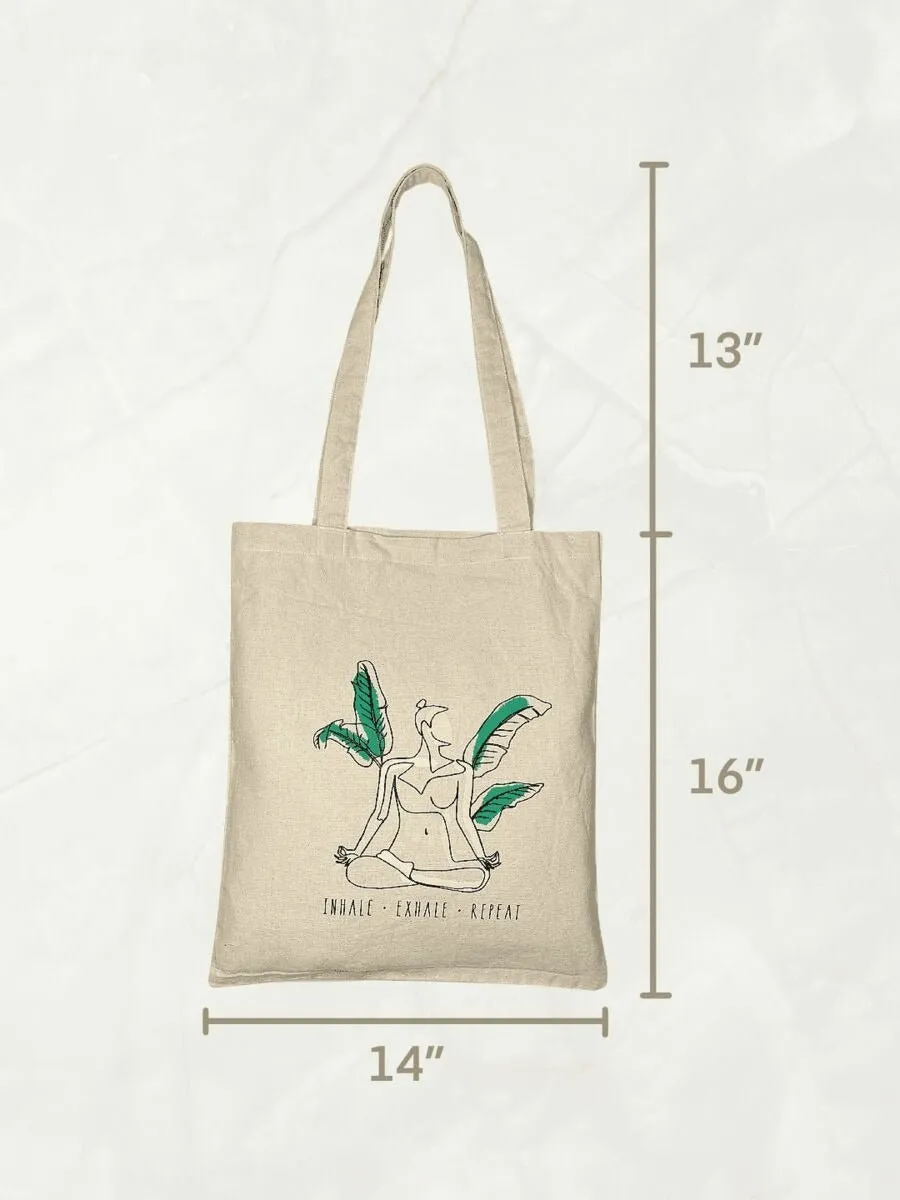 Inhale Exhale - 100% Cotton Canvas Tote Bag