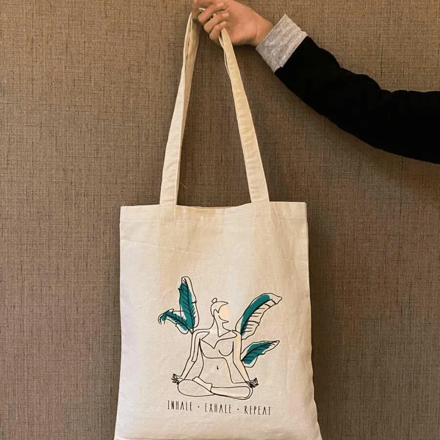 Inhale Exhale - 100% Cotton Canvas Tote Bag