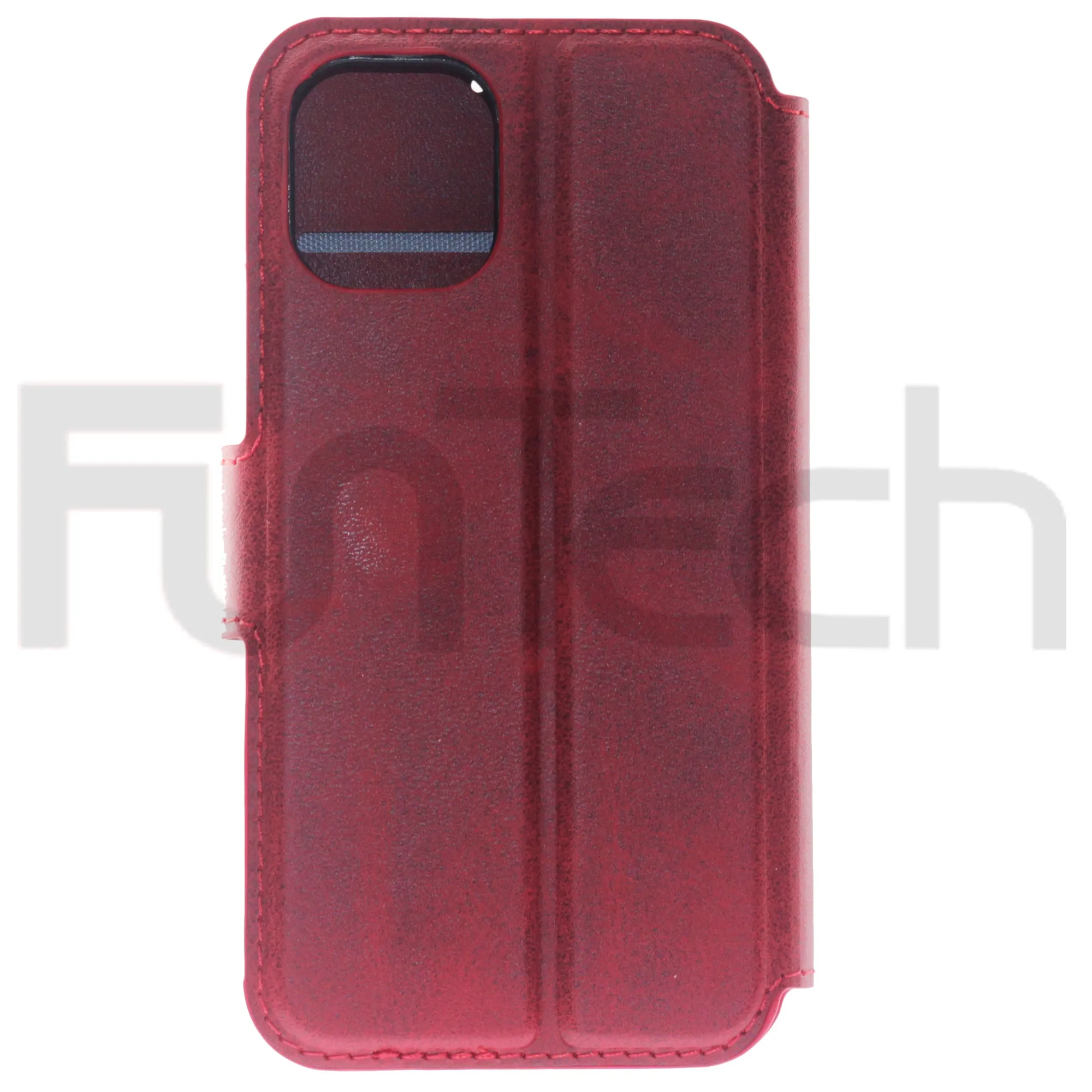 iPhone 12 Mini, Leather Wallet Case, Color Red.