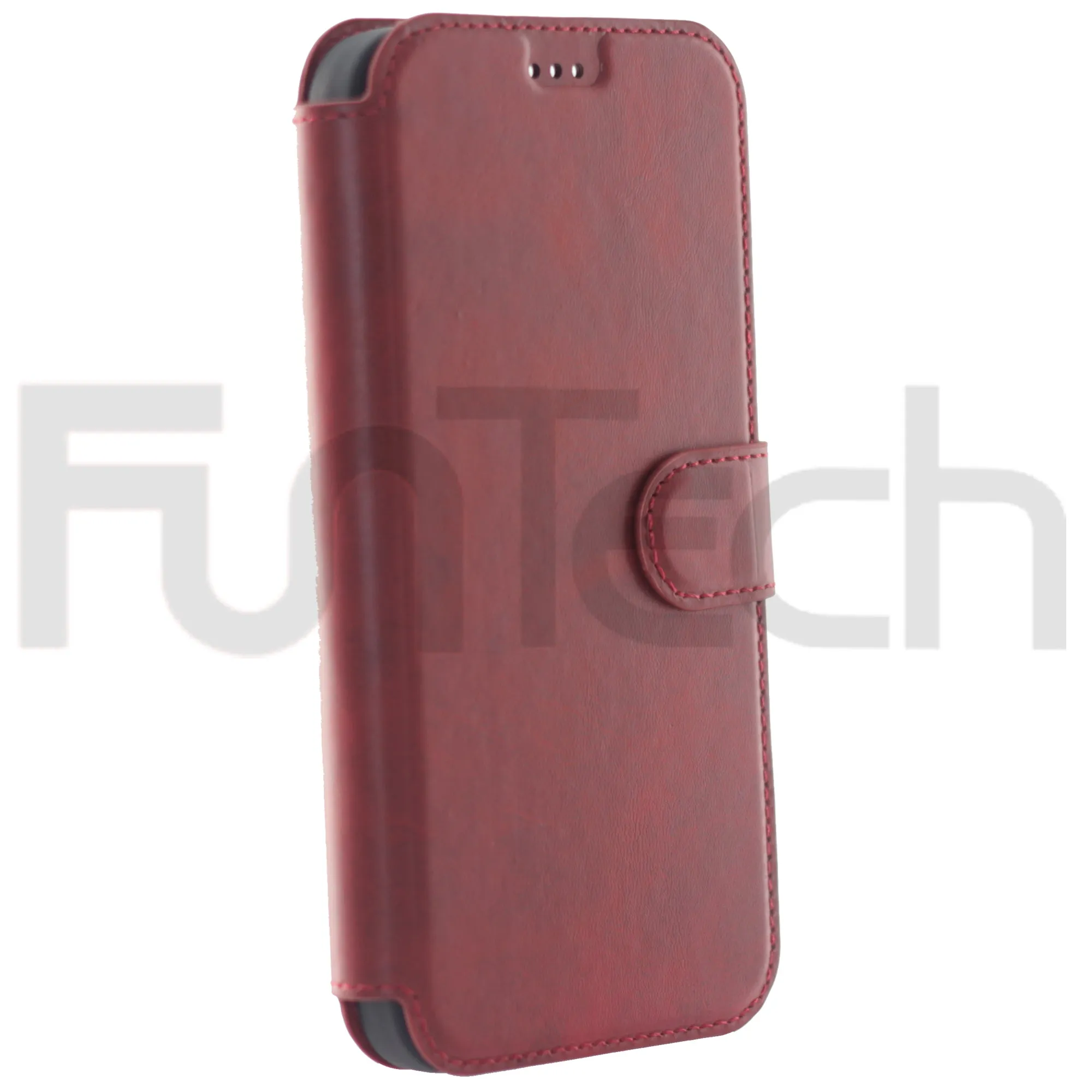 iPhone 13 Pro Case, Leather Wallet Case, Color Red.