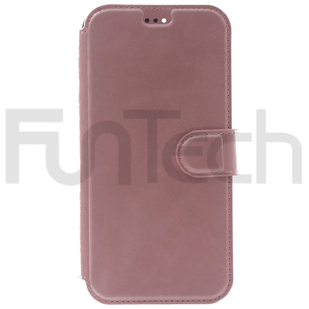 iPhone 13 Pro Max Case, Leather Wallet Case, Color Pink.