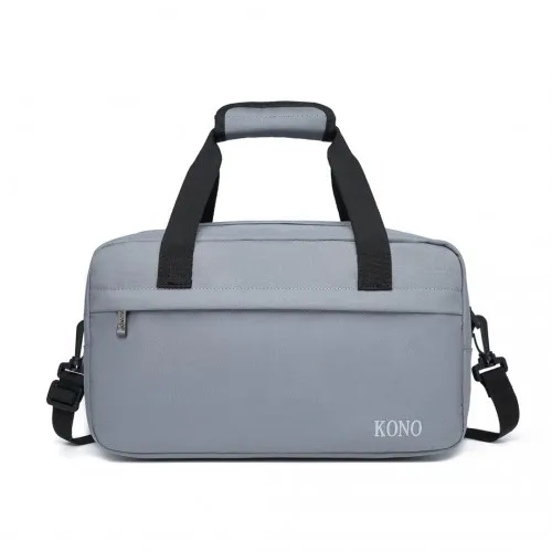 Kono Lightweight Multi Purpose Unisex Sports Travel Duffel Bag - Light Grey