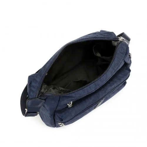 Kono Three Way Multipurpose Casual Shoulder Bag With Double Zippers - Navy | EH2063