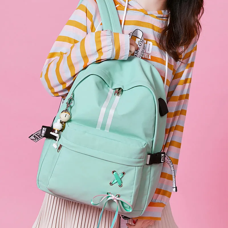 Korean fashion luminous casual girl backpack