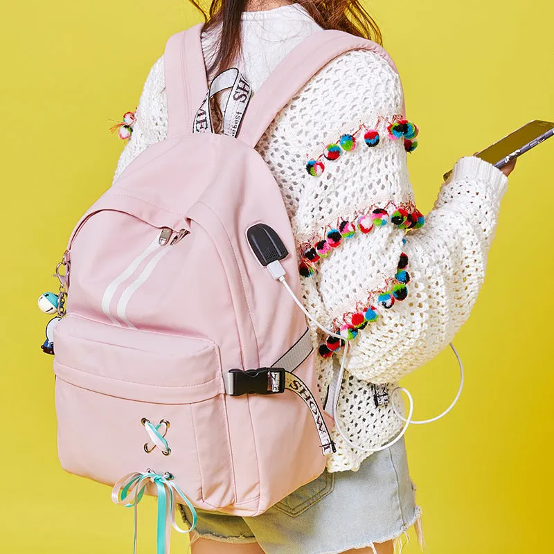 Korean fashion luminous casual girl backpack