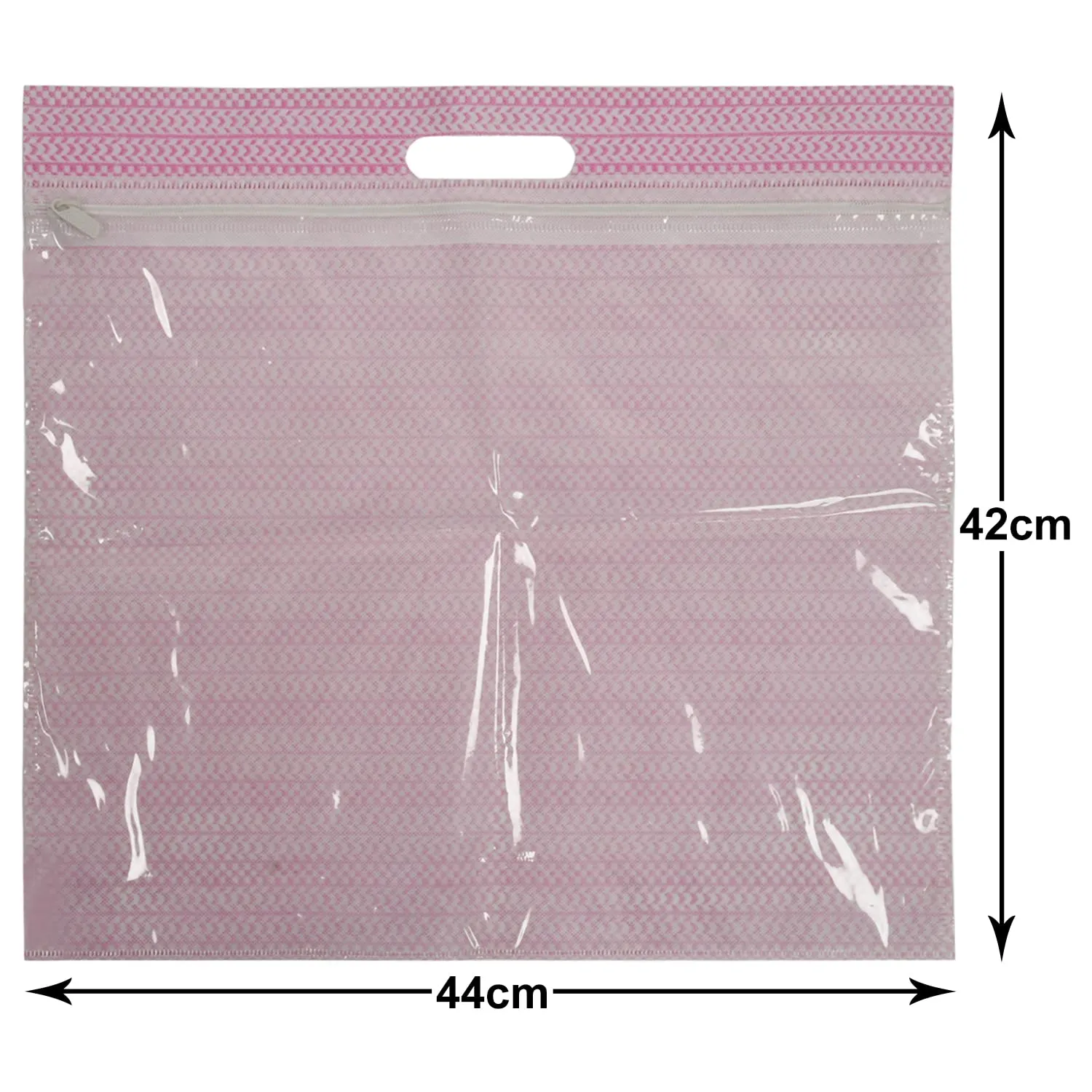 Kuber Industries Non-Woven Single Saree Covers With Transparent Window With Handle Pack of 6 (Pink)