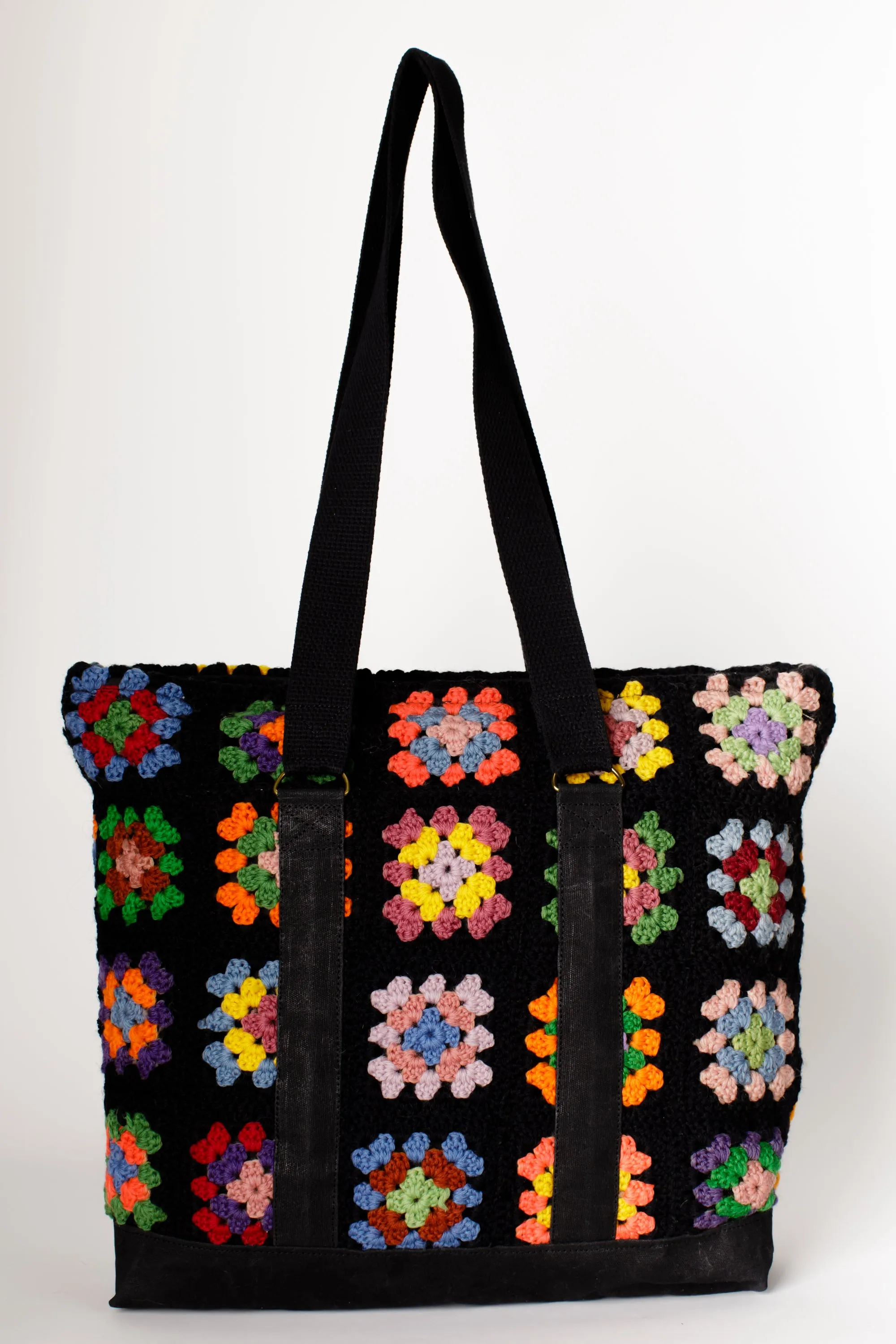 Large Granny Squares Tote (Black)