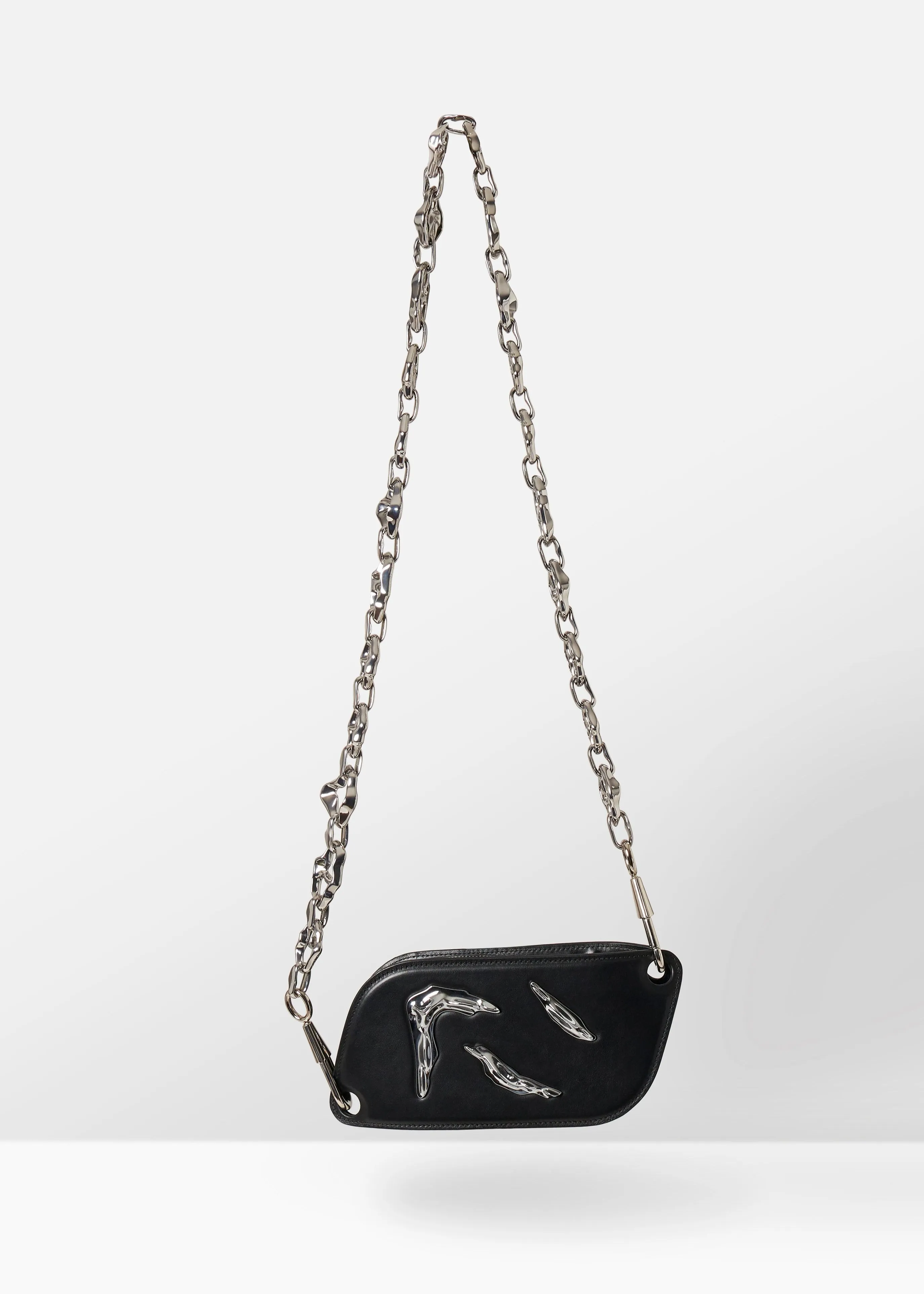 Leather Cross Body Bag in Black