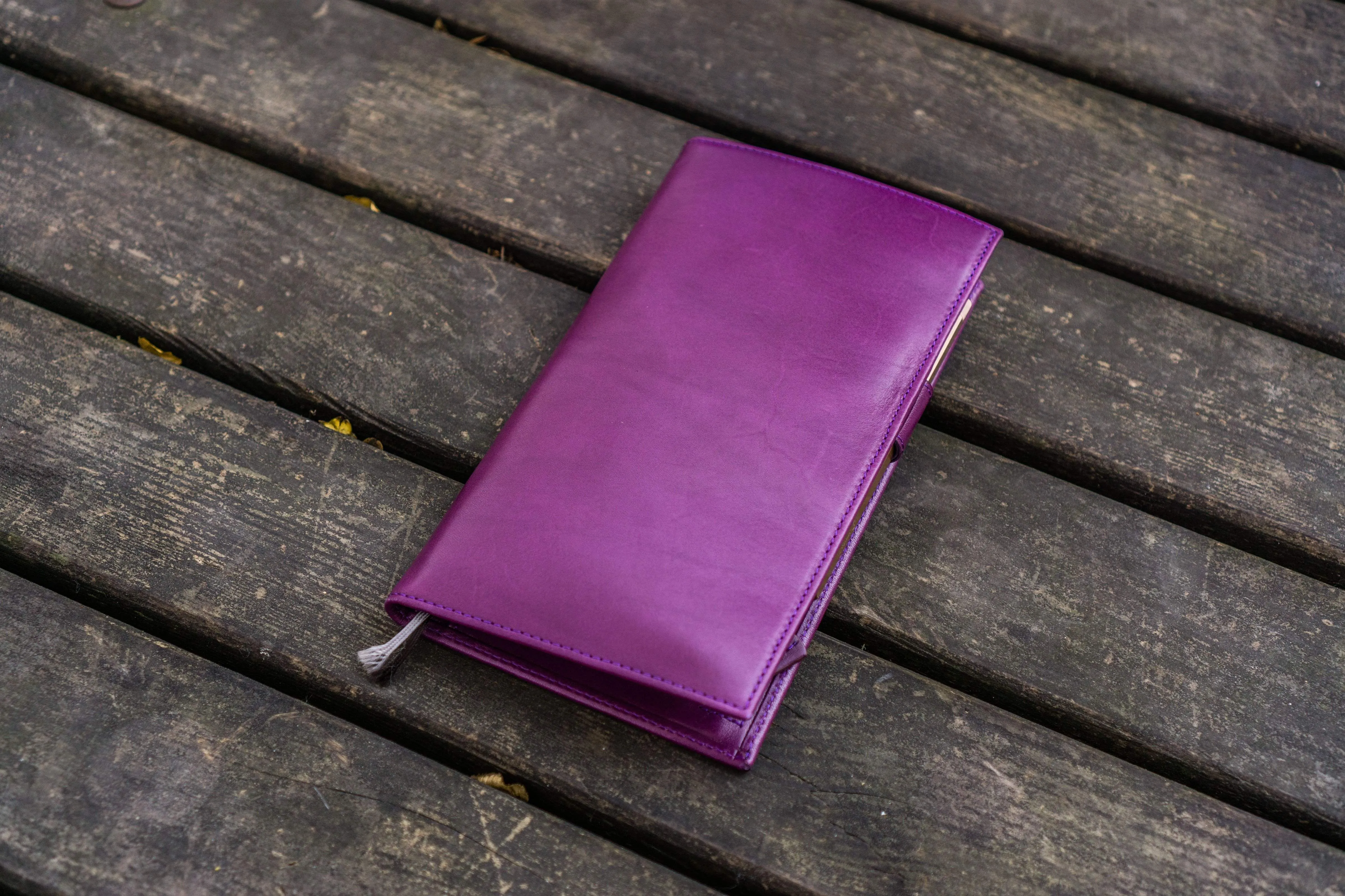 Leather Hobonichi Weeks Cover - Purple