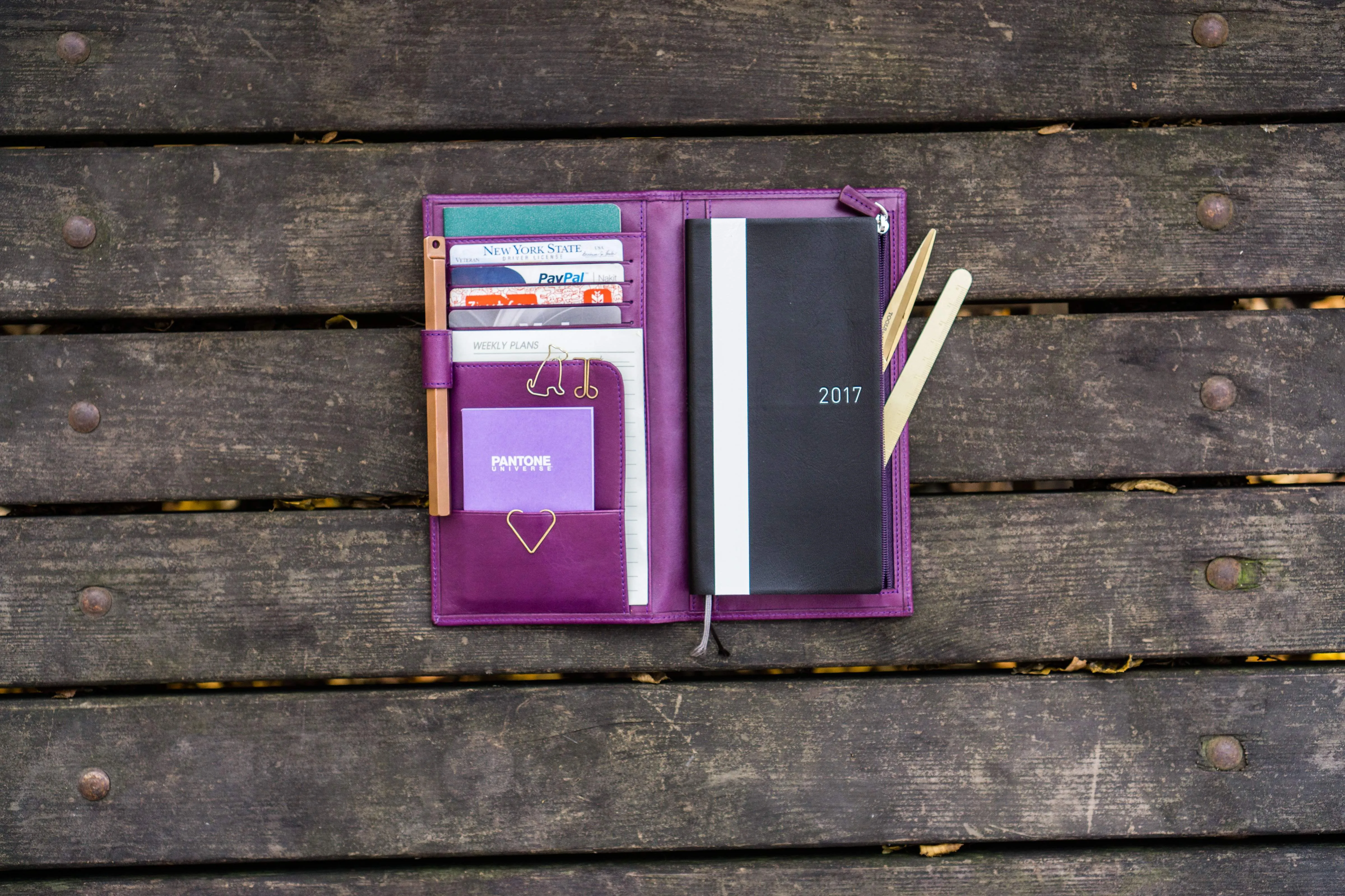 Leather Hobonichi Weeks Cover - Purple