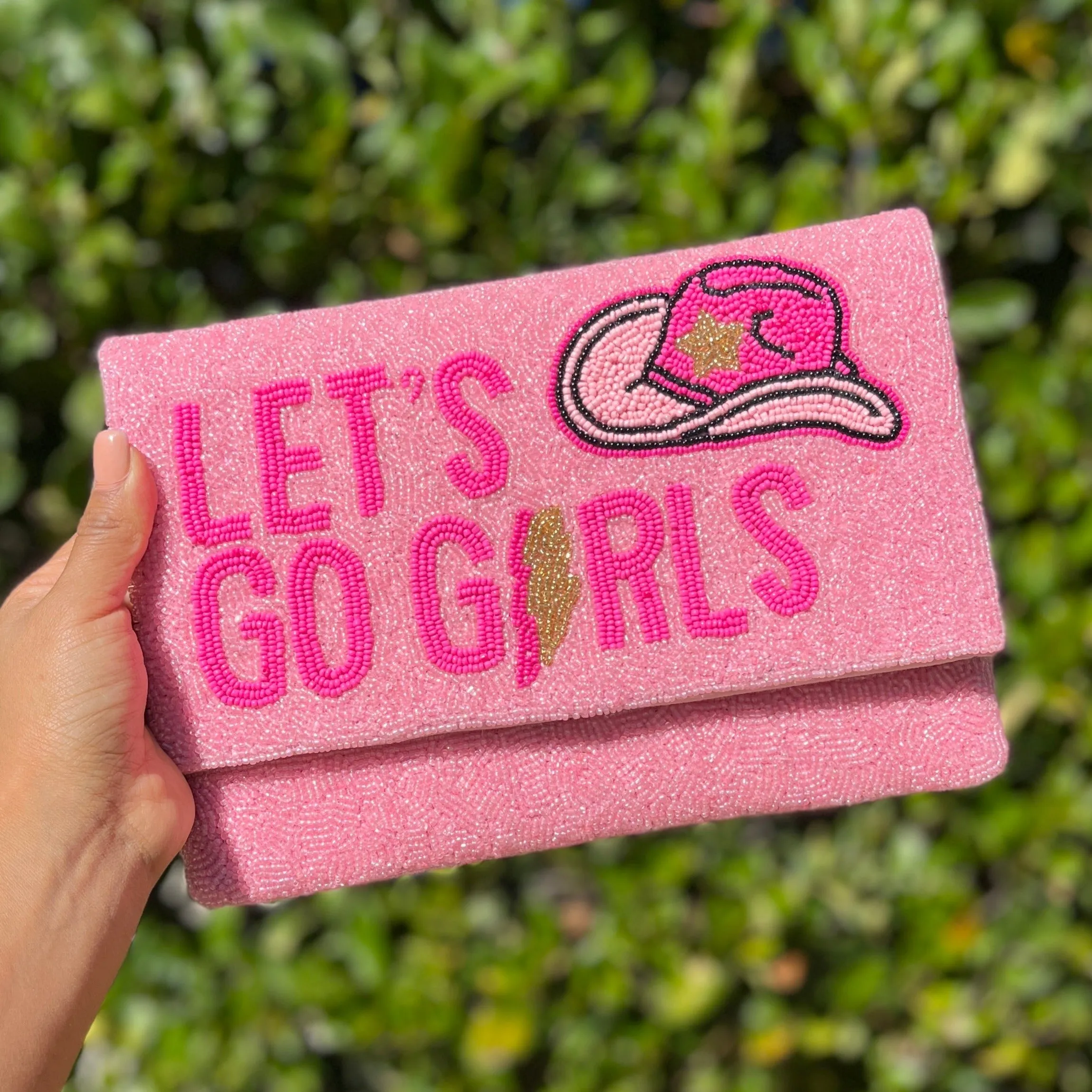 Let's Go Girls Beaded Clutch Purse