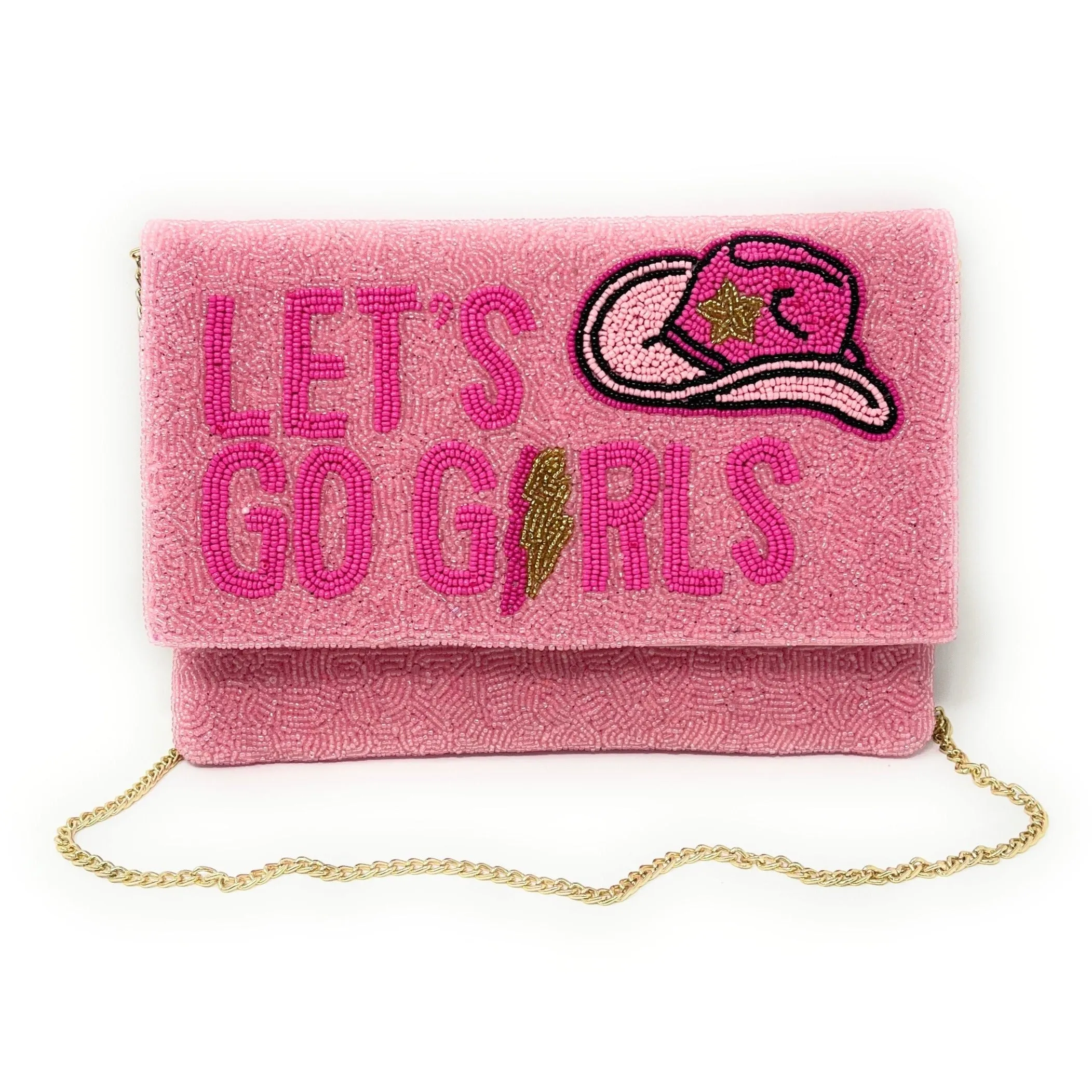 Let's Go Girls Beaded Clutch Purse