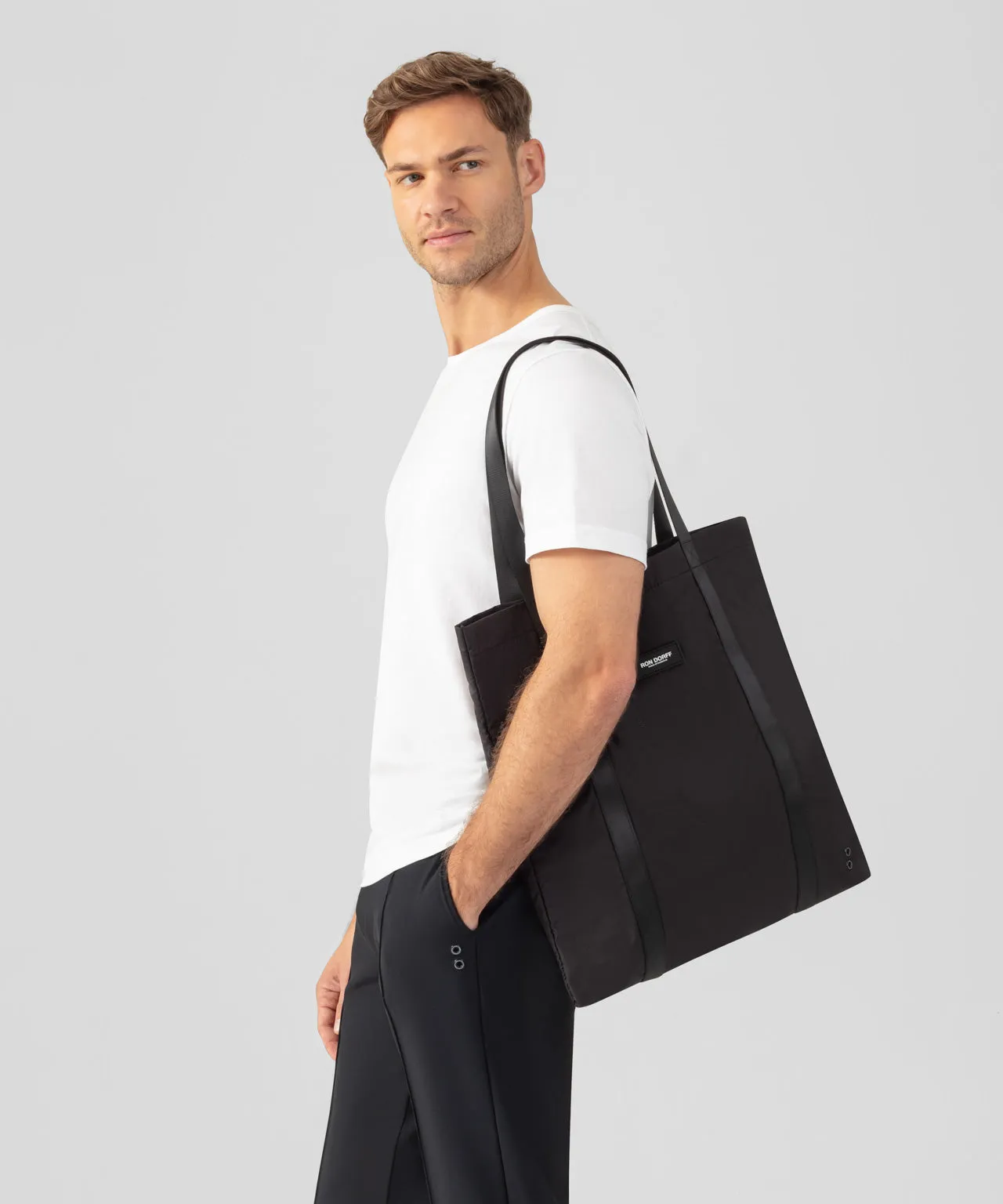 Light Ripstop Tote Bag: Black