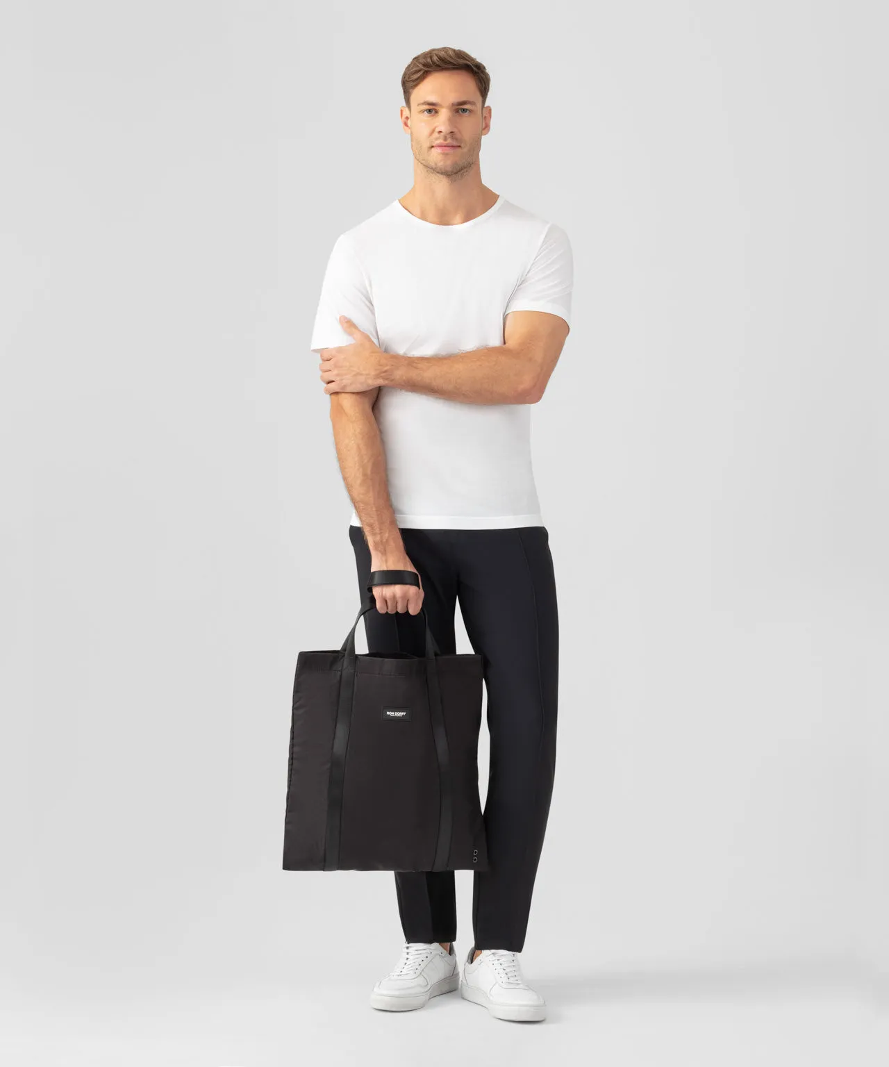 Light Ripstop Tote Bag: Black