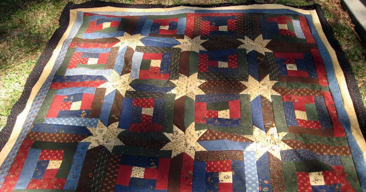 Log Cabin Hidden Stars Quilt Pattern