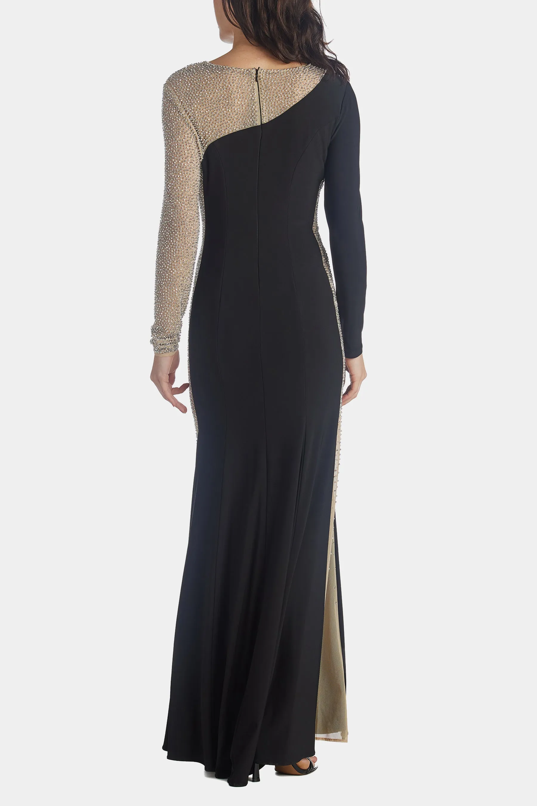 Long Ity Beaded Long Sleeve Dress