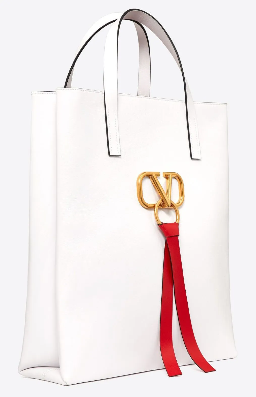 Long Vring Shopping Tote, White