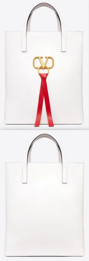 Long Vring Shopping Tote, White