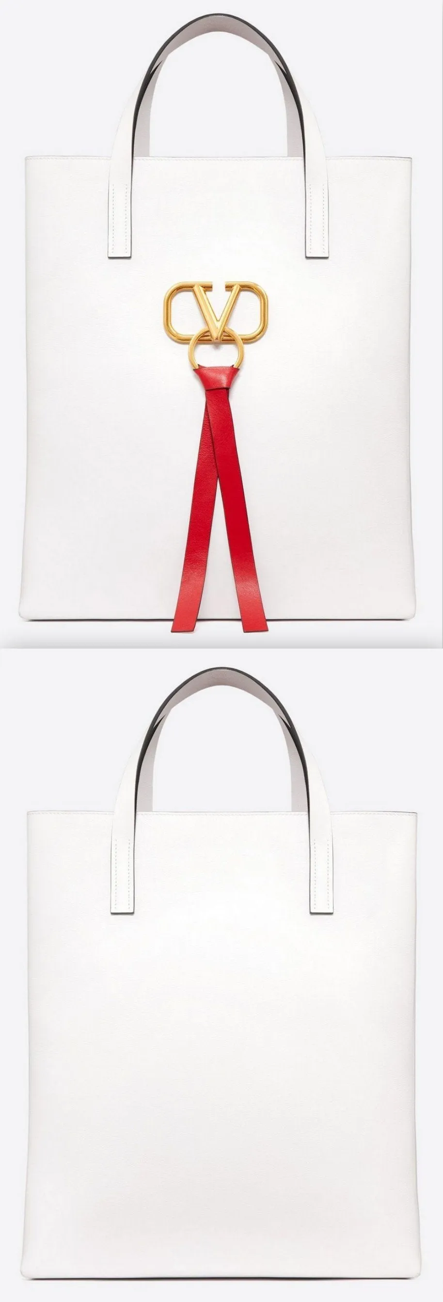 Long Vring Shopping Tote, White