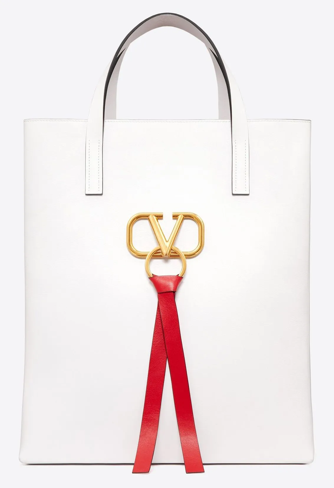 Long Vring Shopping Tote, White